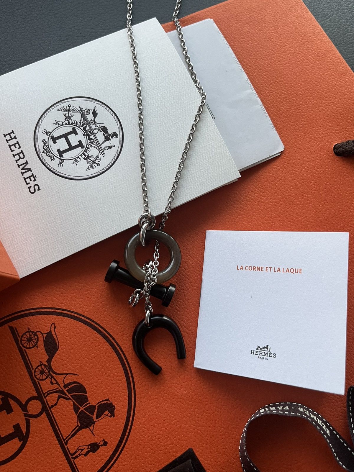 Super Runway Limited Edition Horn Lacquer Necklace Brand New