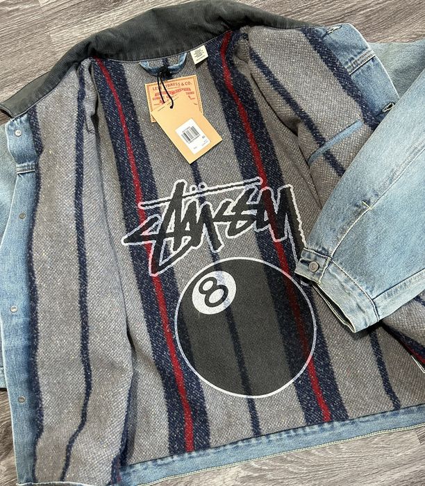 STUSSY LEVIS EMBOSSED TRUCKER JACKET M- STUSSY LEVIS EMBOSSED TRUCKER JACKET M-