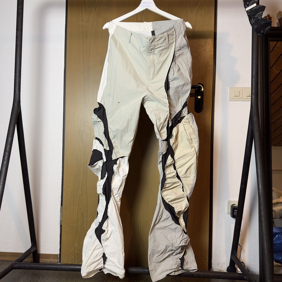 POST ARCHIVE FACTION (PAF) PAF 3.0 TROUSERS LEFT (WHITE/LIGHT GREY) |  Grailed