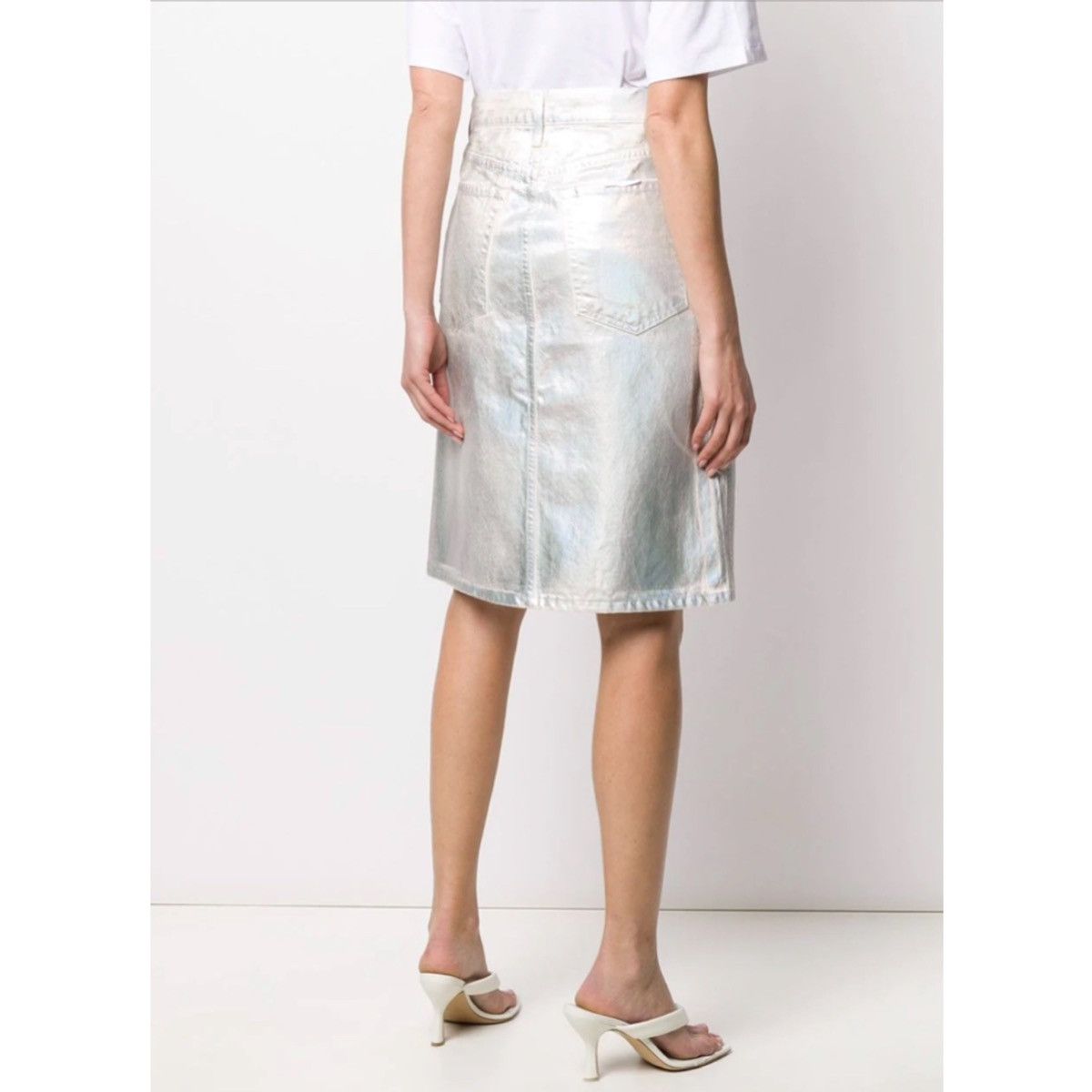 Helmut Lang HELMUT LANG METALLIC DENIM SKIRT Size 24" / US 00 / IT 34 - 5 Thumbnail