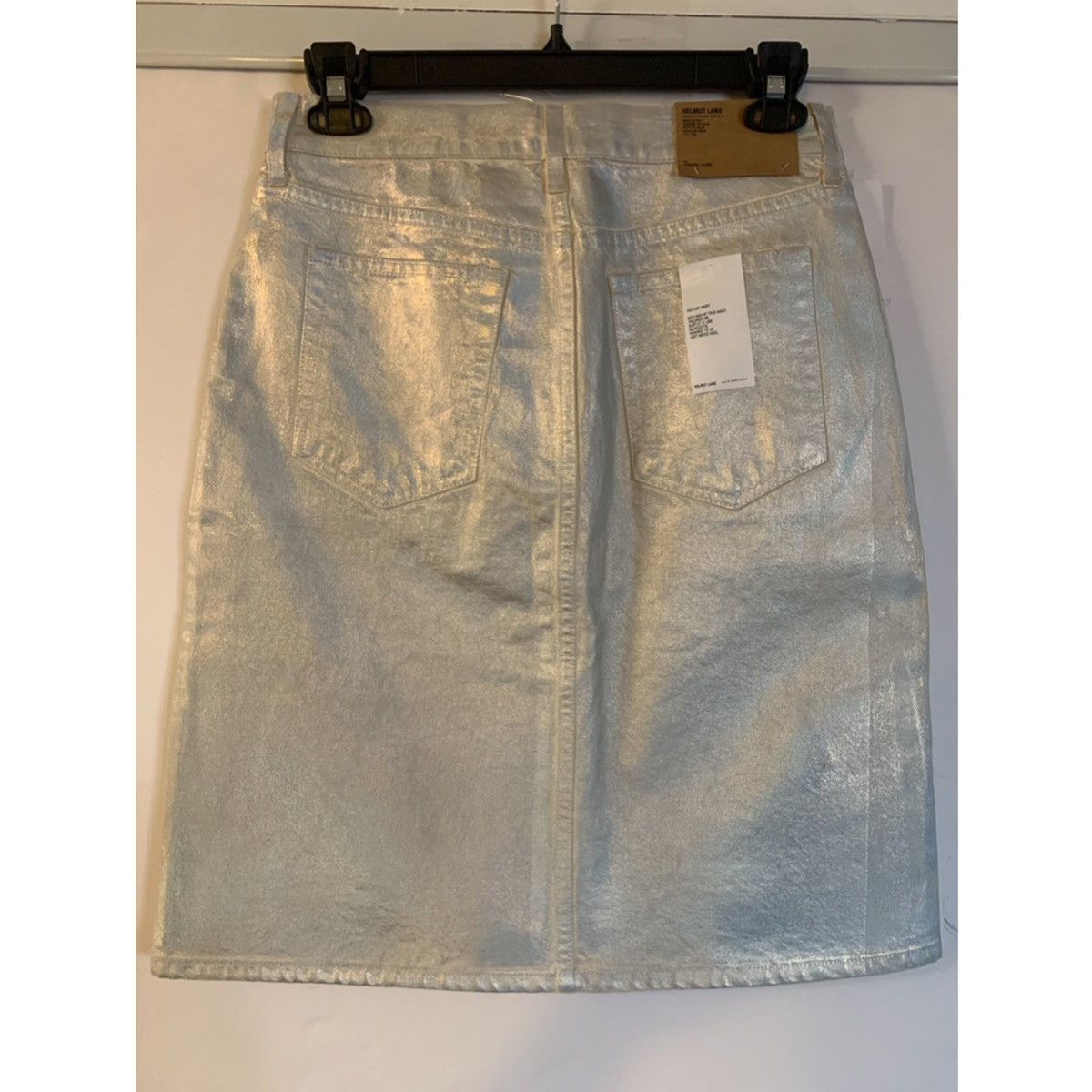 Helmut Lang HELMUT LANG METALLIC DENIM SKIRT Size 24" / US 00 / IT 34 - 2 Thumbnail