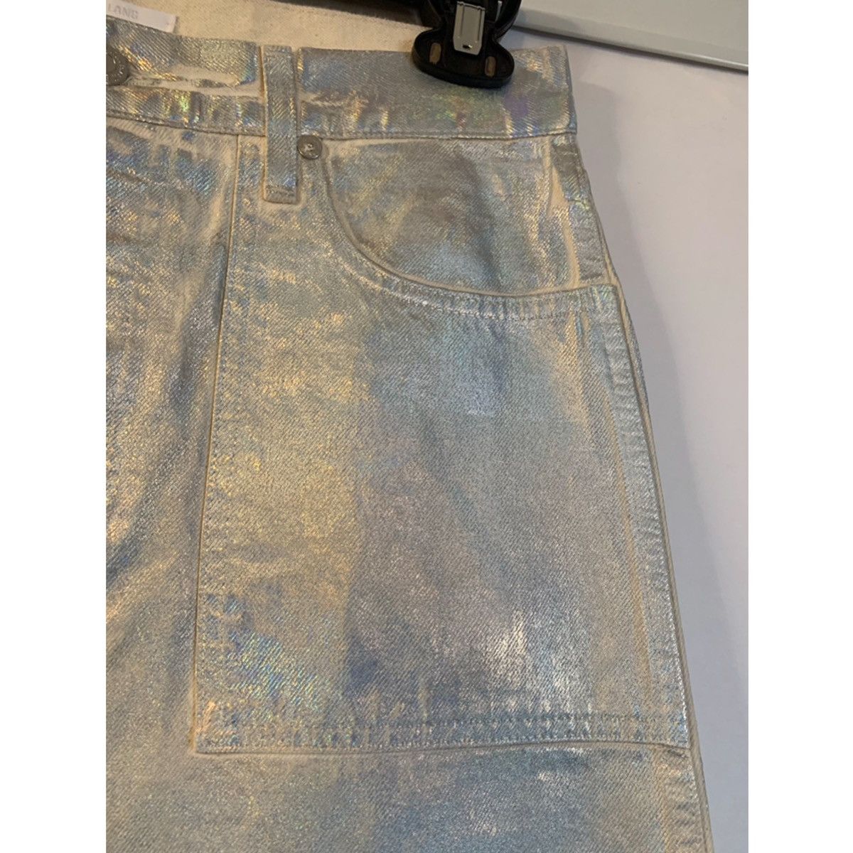 Helmut Lang HELMUT LANG METALLIC DENIM SKIRT Size 24" / US 00 / IT 34 - 3 Thumbnail