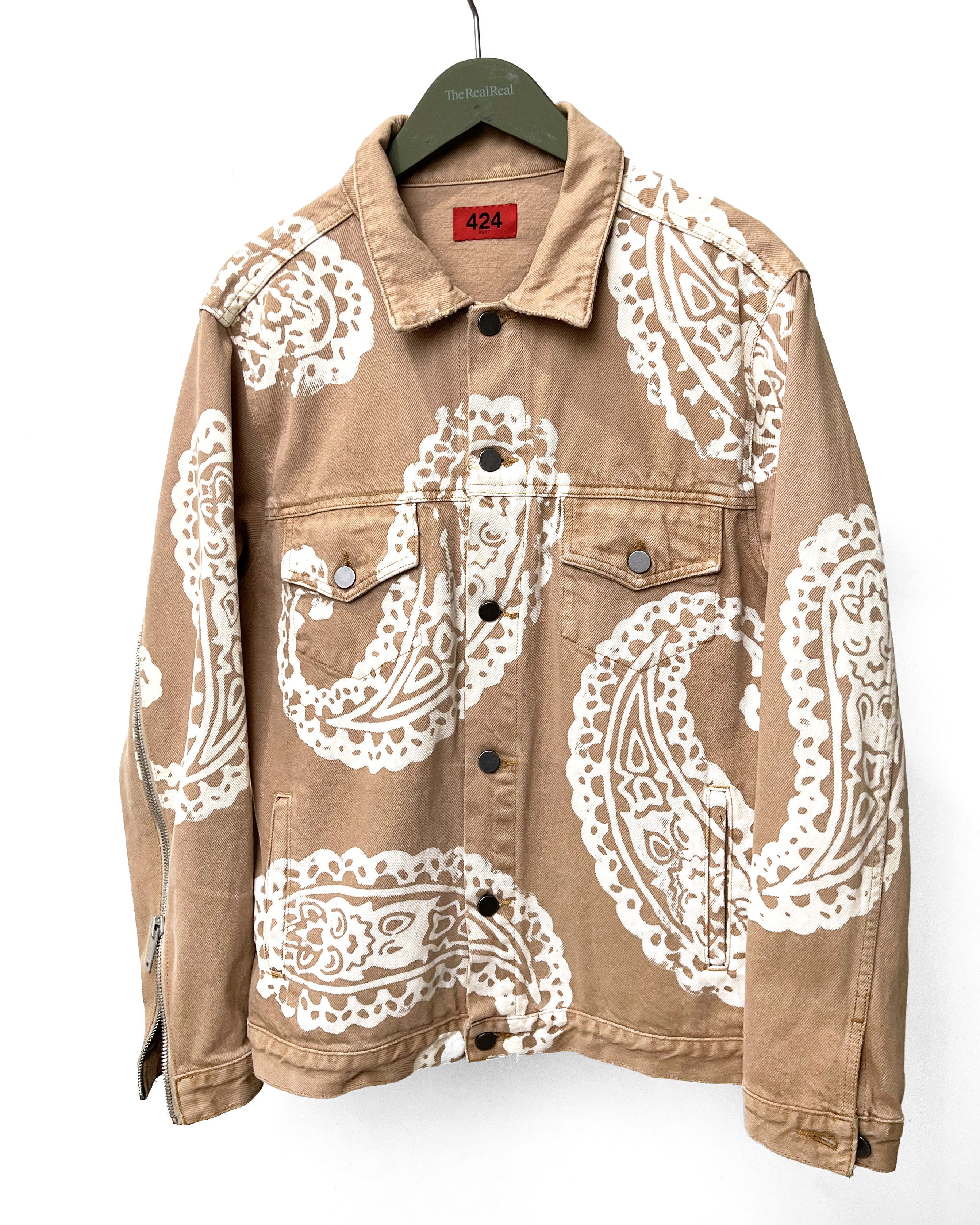 424 ON FAIRFAX Black men's Jacket World Design At Back Size