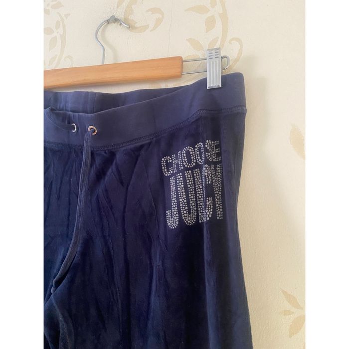 Juicy Couture Ladies Medium Juicy Couture Blue "Choose Juicy" Velour Pants Grailed