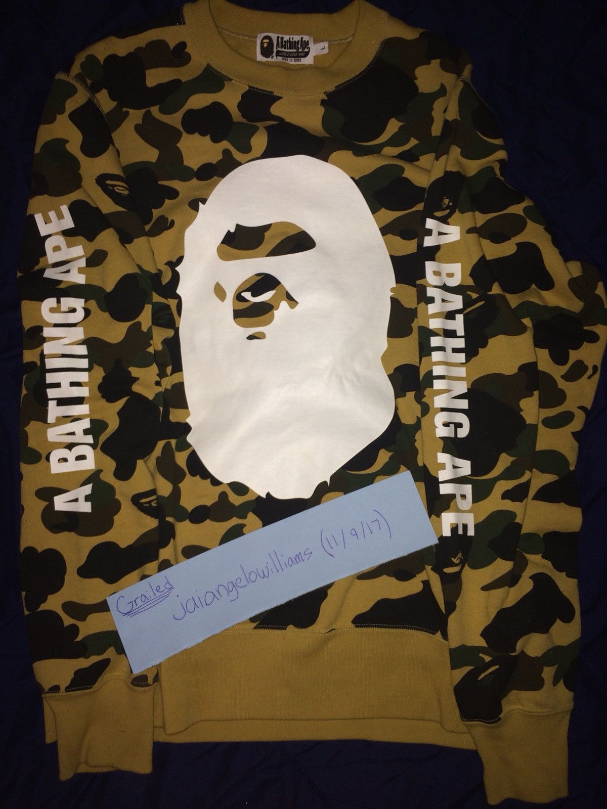 Bape Bathing Ape Big Ape Crewneck Yellow Camp Size US L / EU 52-54 / 3 - 2 Thumbnail