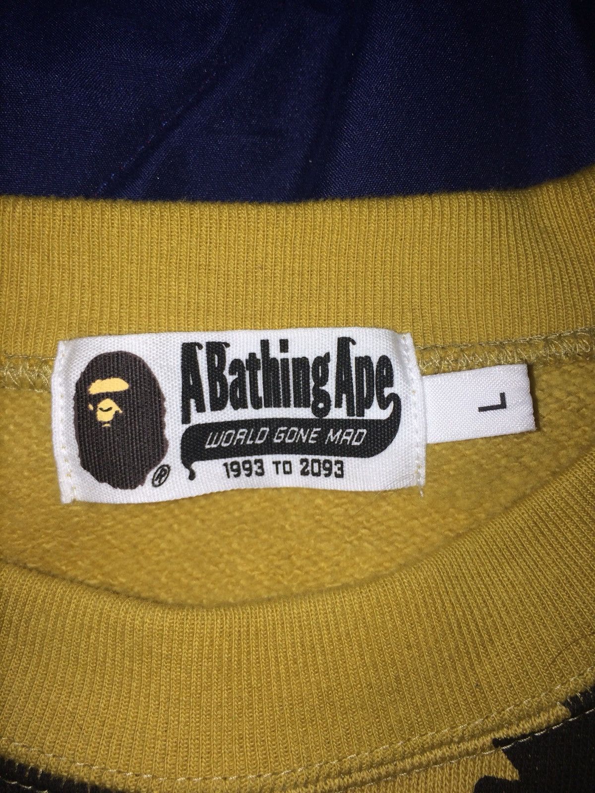 Bape Bathing Ape Big Ape Crewneck Yellow Camp Size US L / EU 52-54 / 3 - 6 Thumbnail