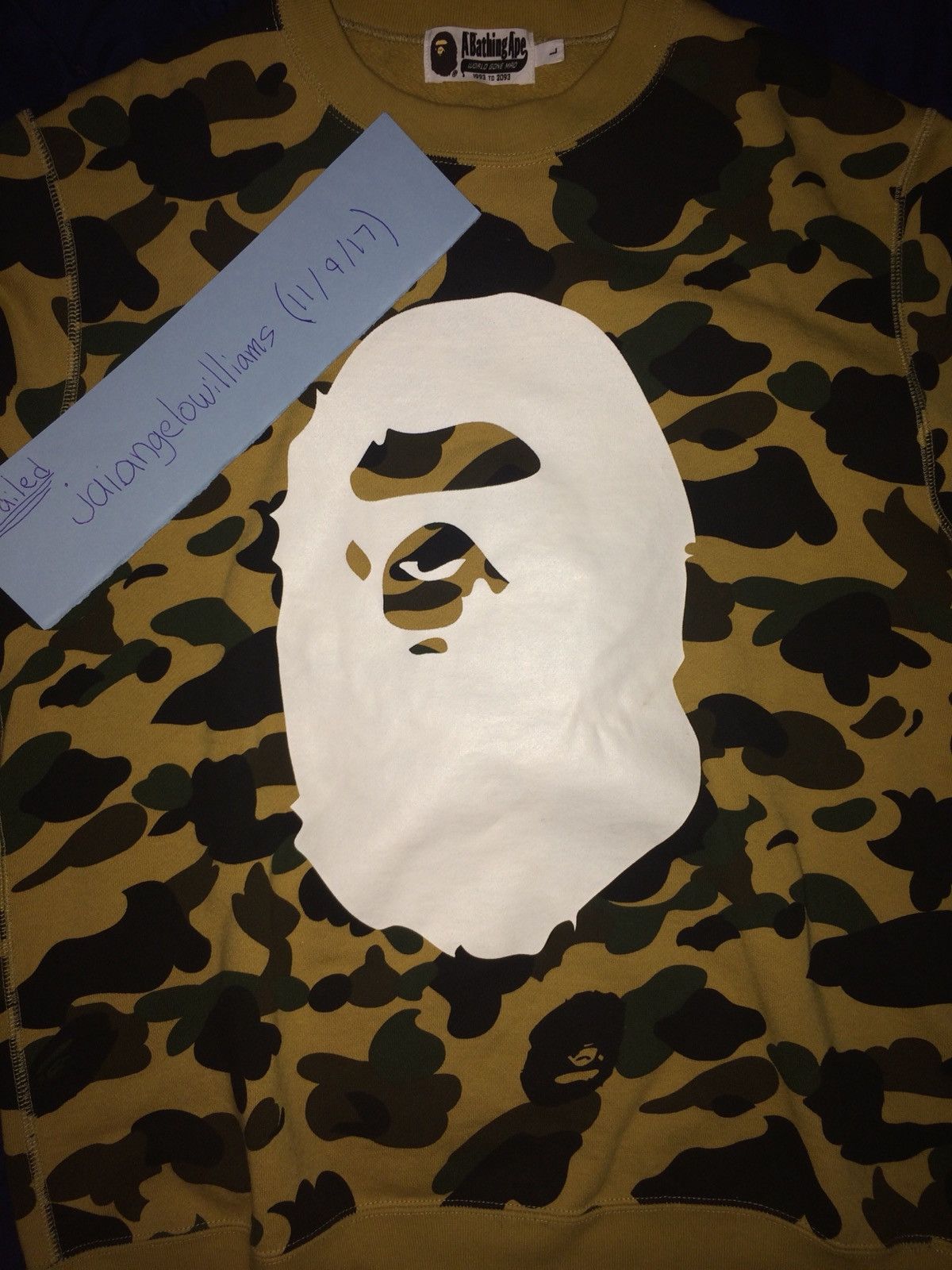 Bape Bathing Ape Big Ape Crewneck Yellow Camp Size US L / EU 52-54 / 3 - 3 Thumbnail