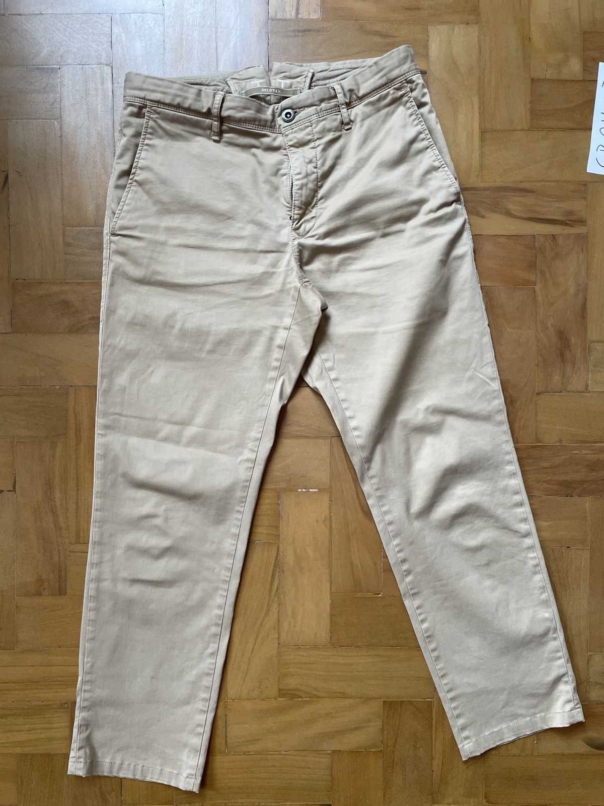 Incotex slim fit khaki pants (32)