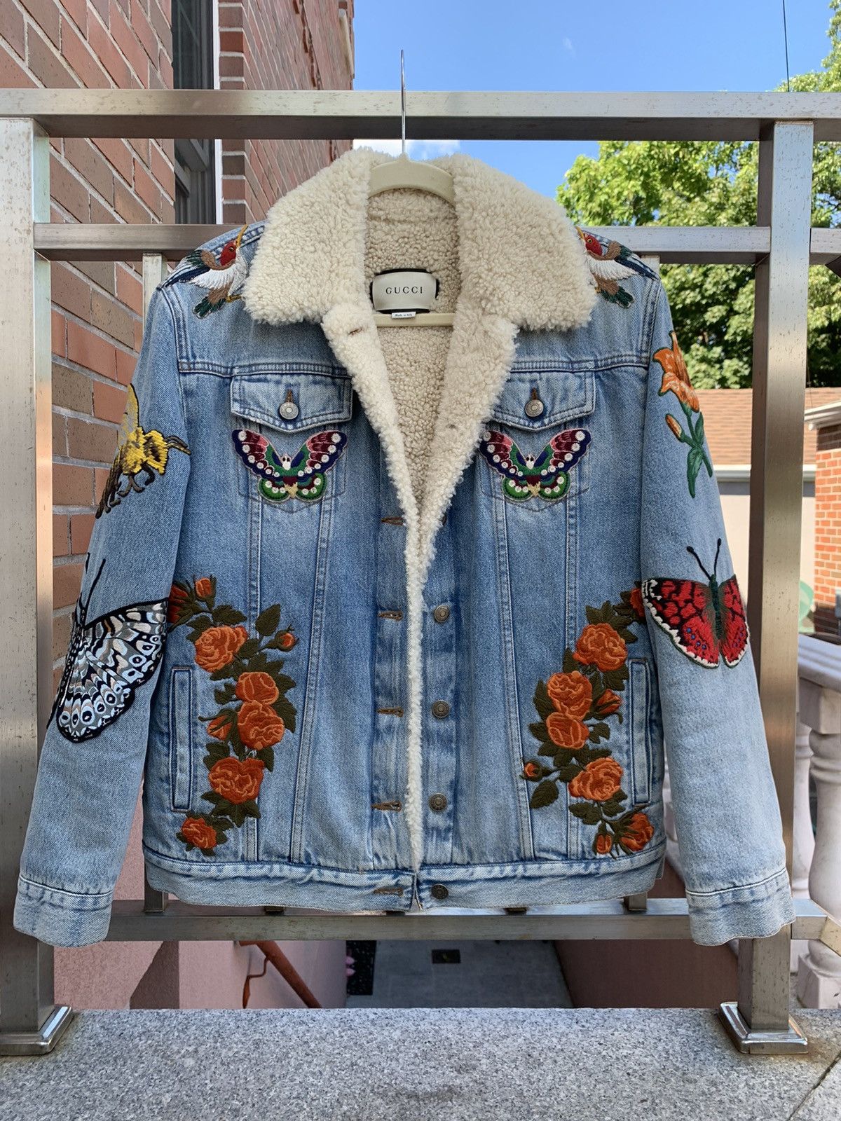 Gucci L'Aveugle Par Amour Shearling Denim Jacket | Grailed