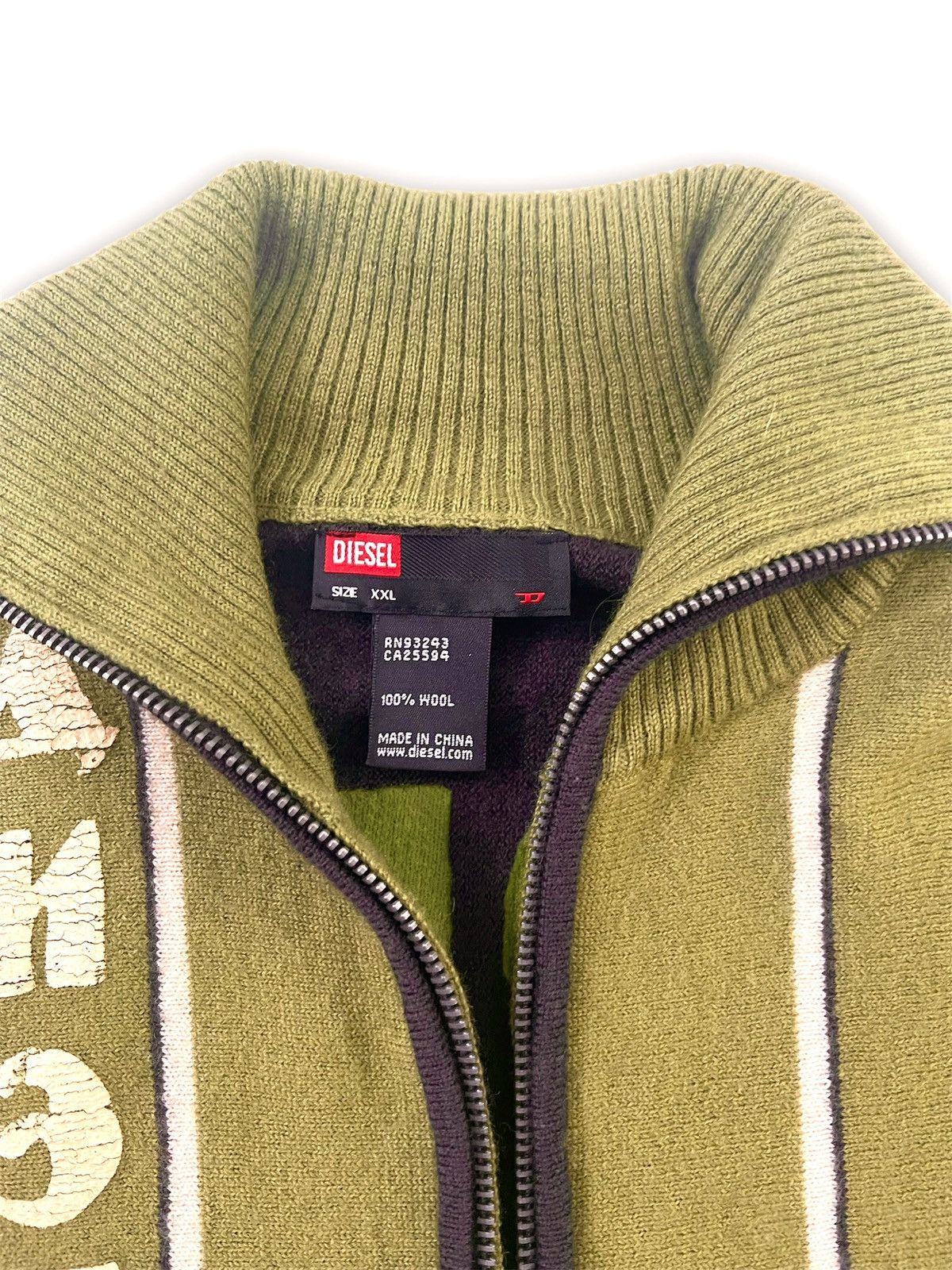 Diesel Diesel 2005 Russian logo wool zip up Size US S / EU 44-46 / 1 - 2 Thumbnail