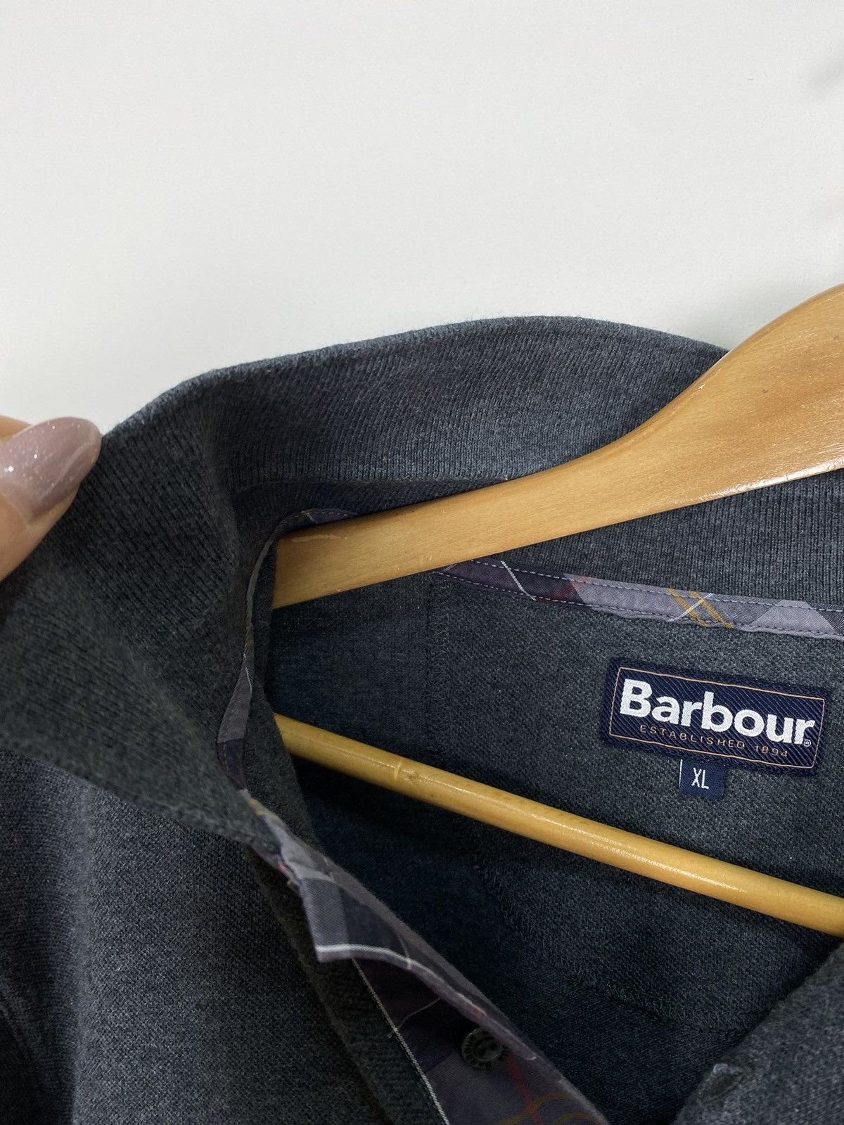 Barbour × Designer Barbour Tartan Polo Shirt Short Sleeve Mens Size XL Grey Top Size US XL / EU 56 / 4 - 3 Thumbnail