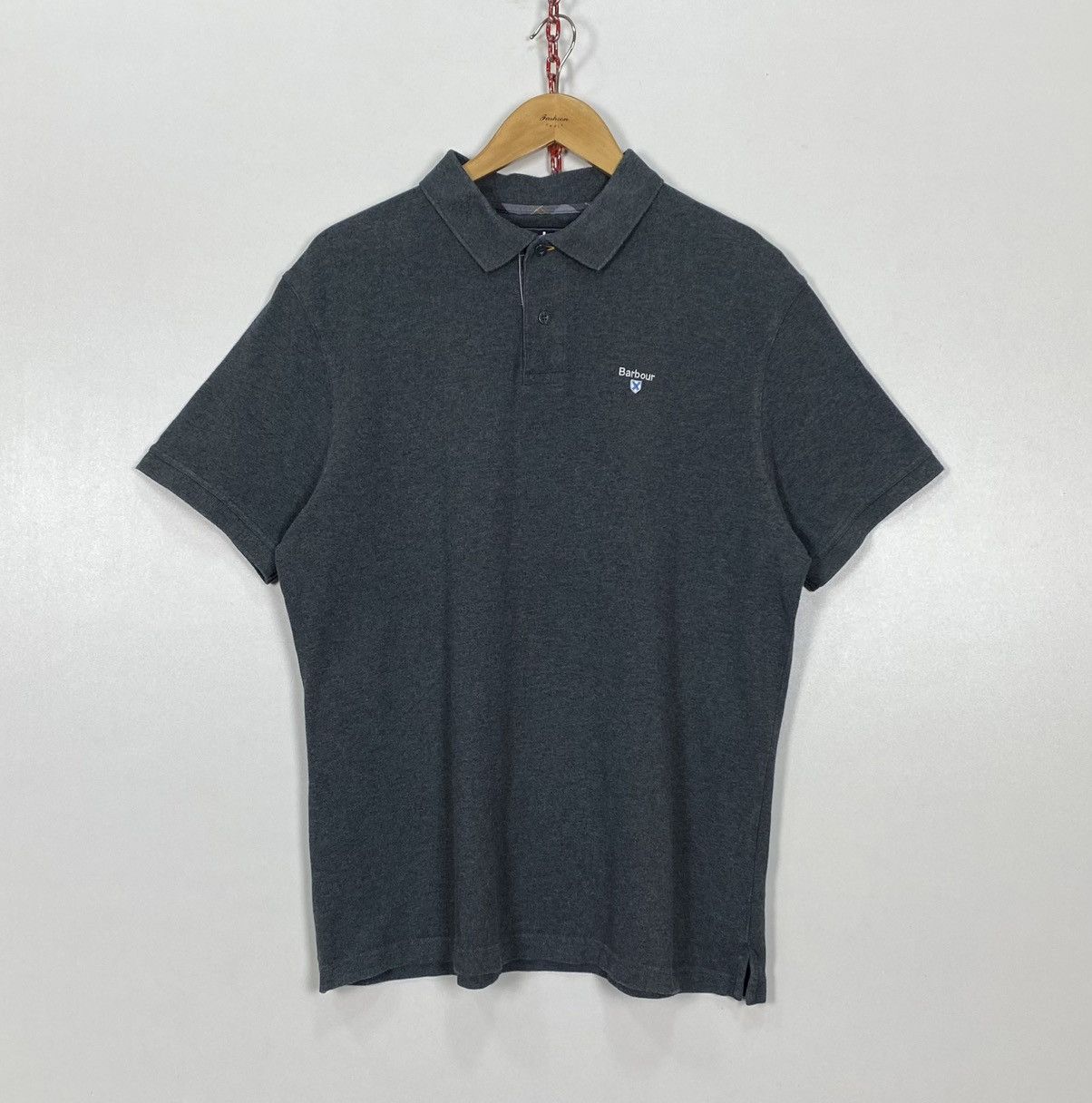 Barbour × Designer Barbour Tartan Polo Shirt Short Sleeve Mens Size XL Grey Top Size US XL / EU 56 / 4 - 1 Thumbnail