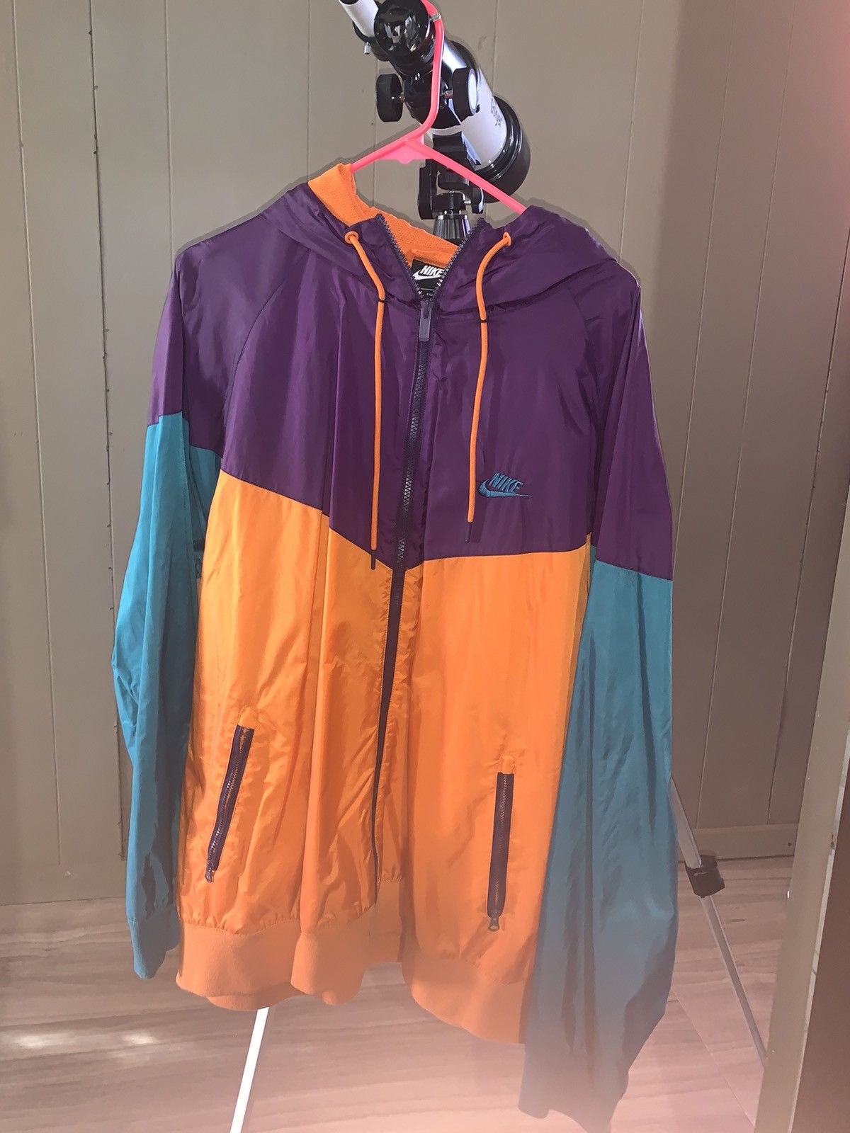 Nike Nike Wind runner hooded jacket orange purple sea green Grailed