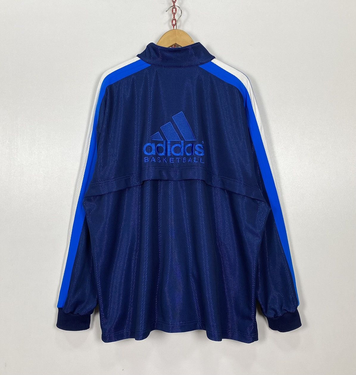 Other Vintage Adidas Basketball Track Jacket Embroidered Big Logo Size US XXL / EU 58 / 5 - 2 Thumbnail