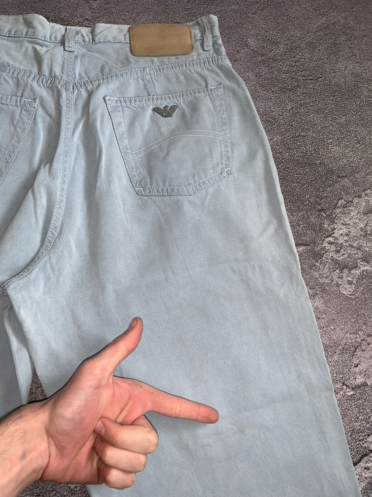 Armani × Emporio Armani × Giorgio Armani Giorgio Armani 32 vintage trousers chinos pants blue denim Size US 32 / EU 48 - 7 Thumbnail