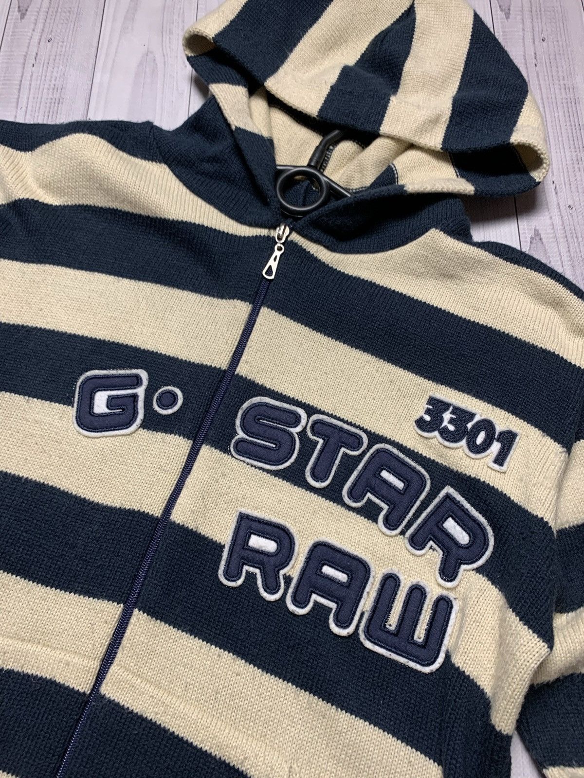 G-Star × Vintage Vintage G Star Raw striped sweater big logo rare size L Size US L / EU 52-54 / 3 - 3 Thumbnail