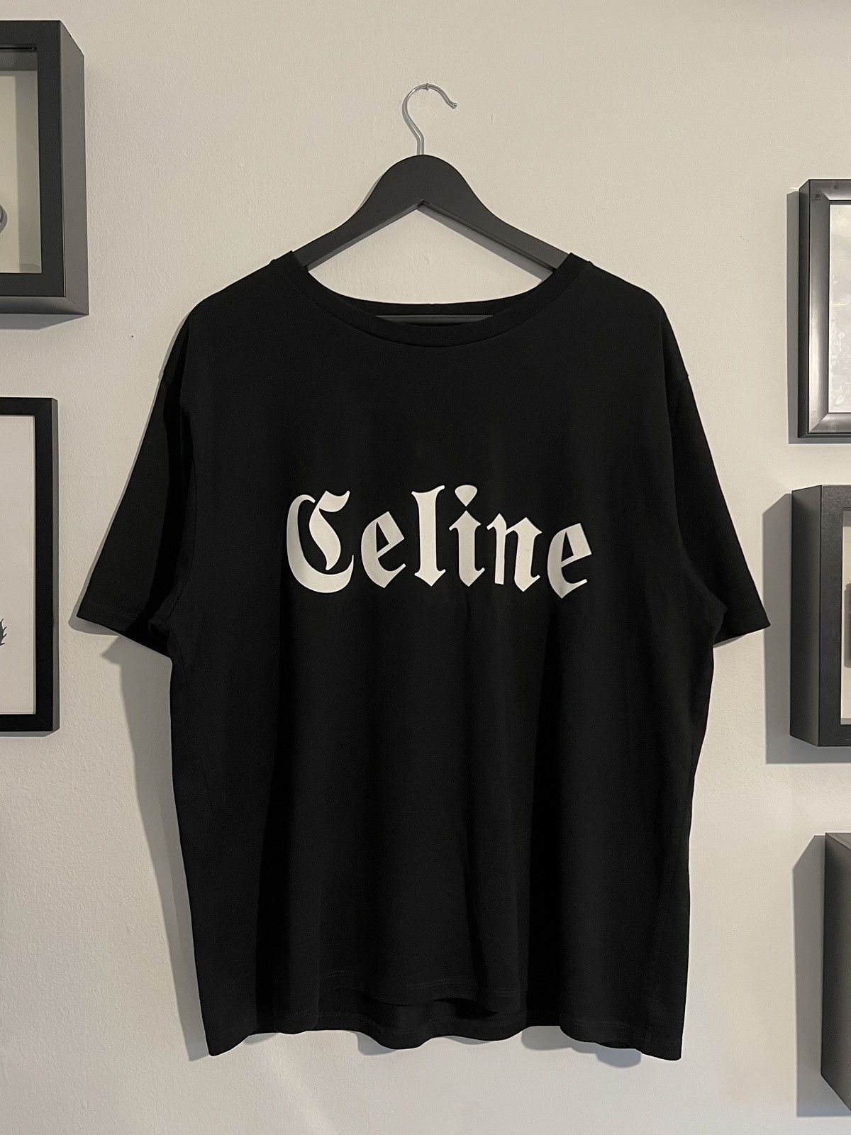 Celine × Hedi Slimane GOTHIC LOGO TEE | Grailed