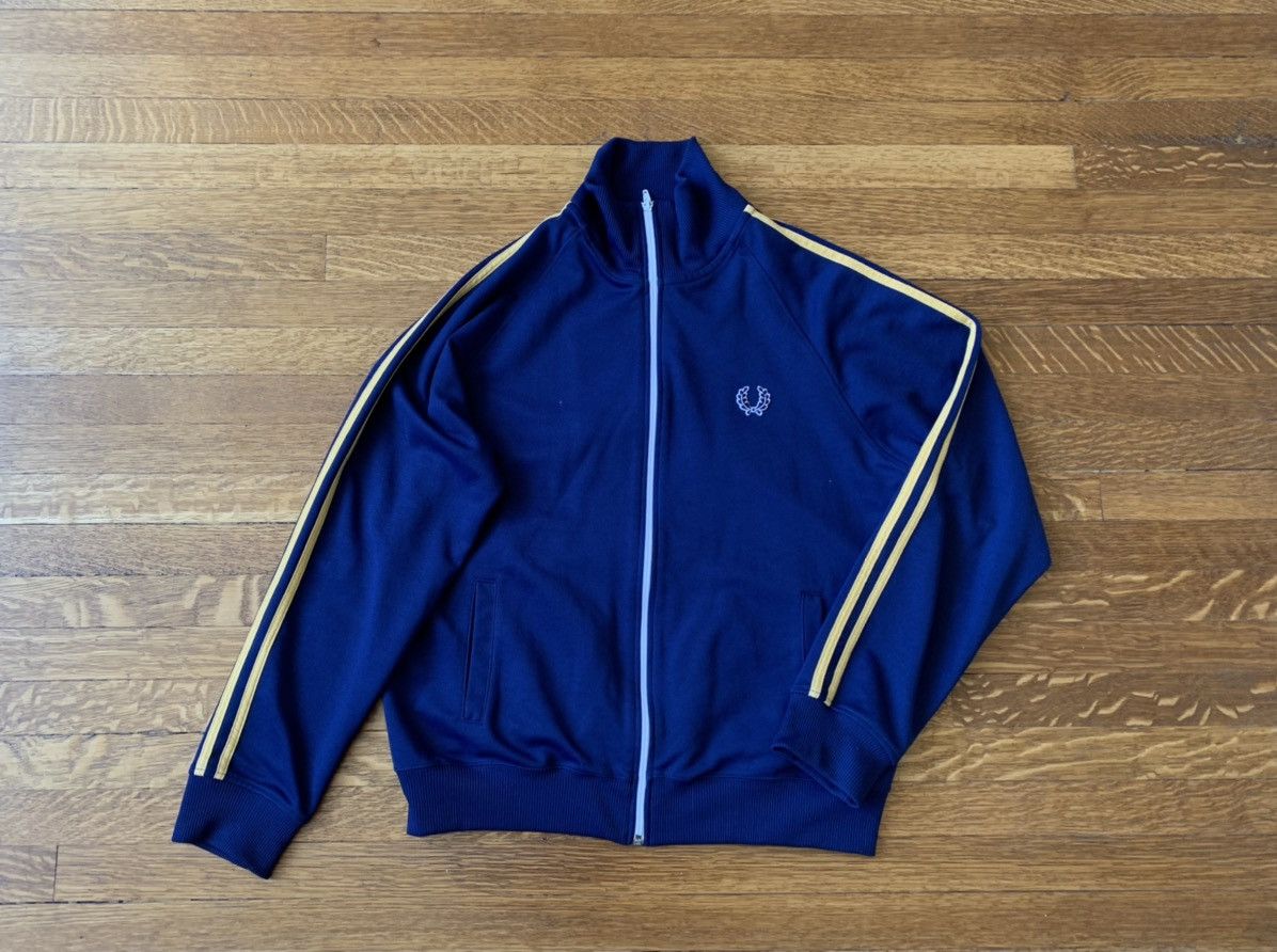 Vintage Fred Perry Navy Track Jacket Made in Portugal Stripe