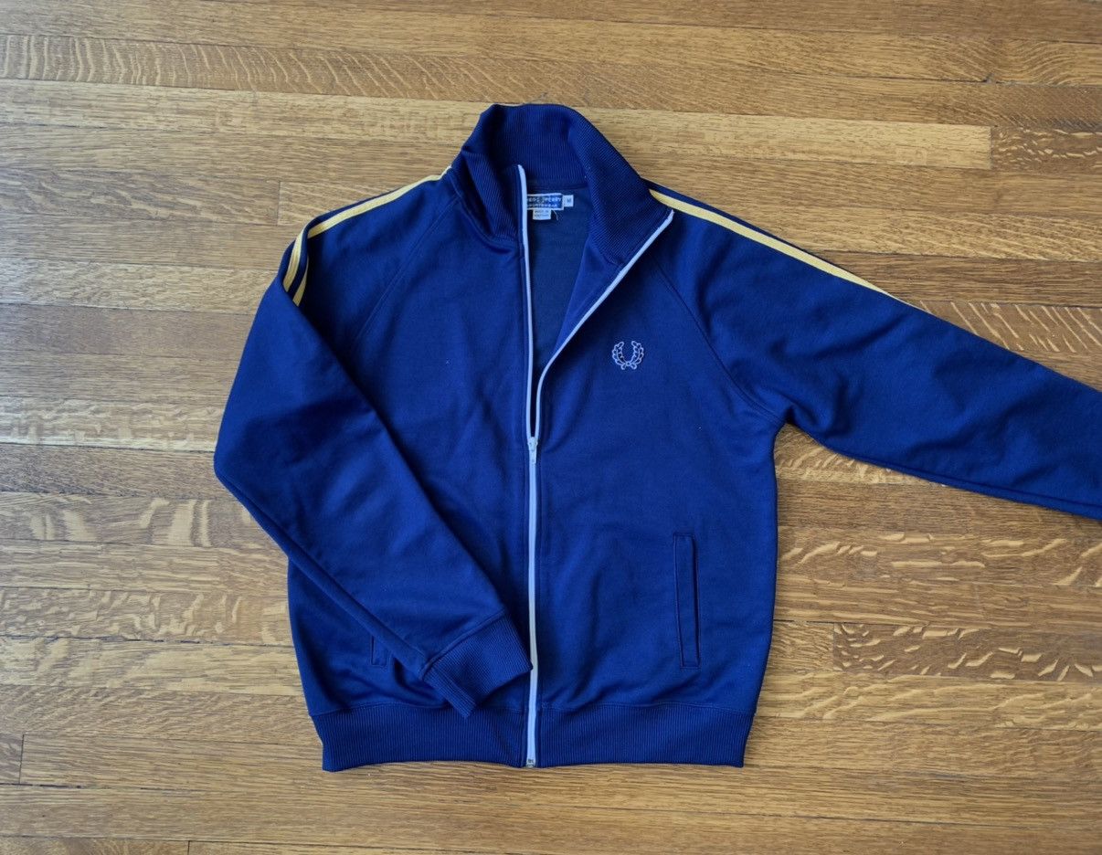 Vintage Fred Perry Navy Track Jacket Made in Portugal Stripe