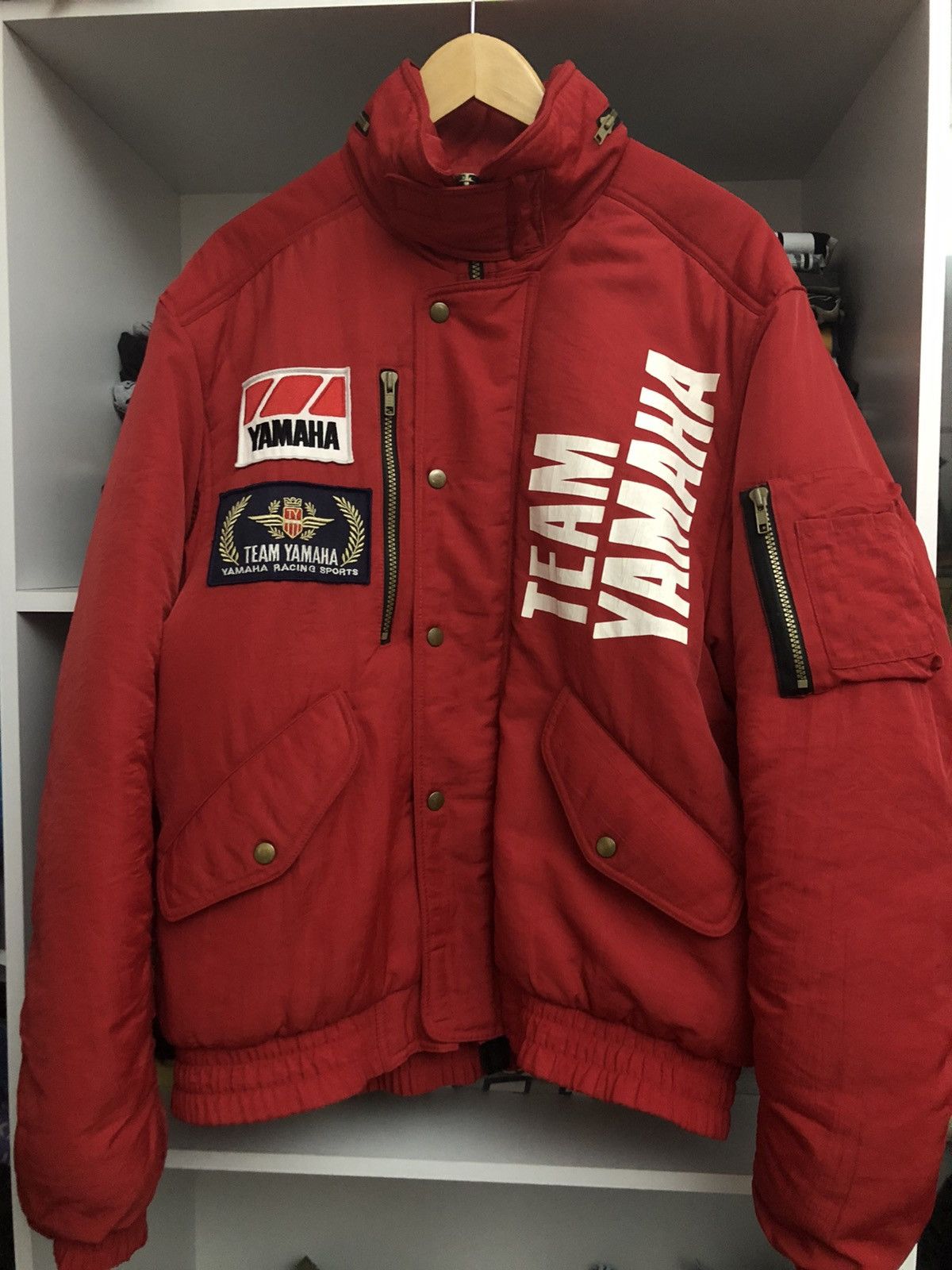 image of Vintage x Yamaha Team Yamaha Puffer Jacket 90's in Red, Men's (Size XL)