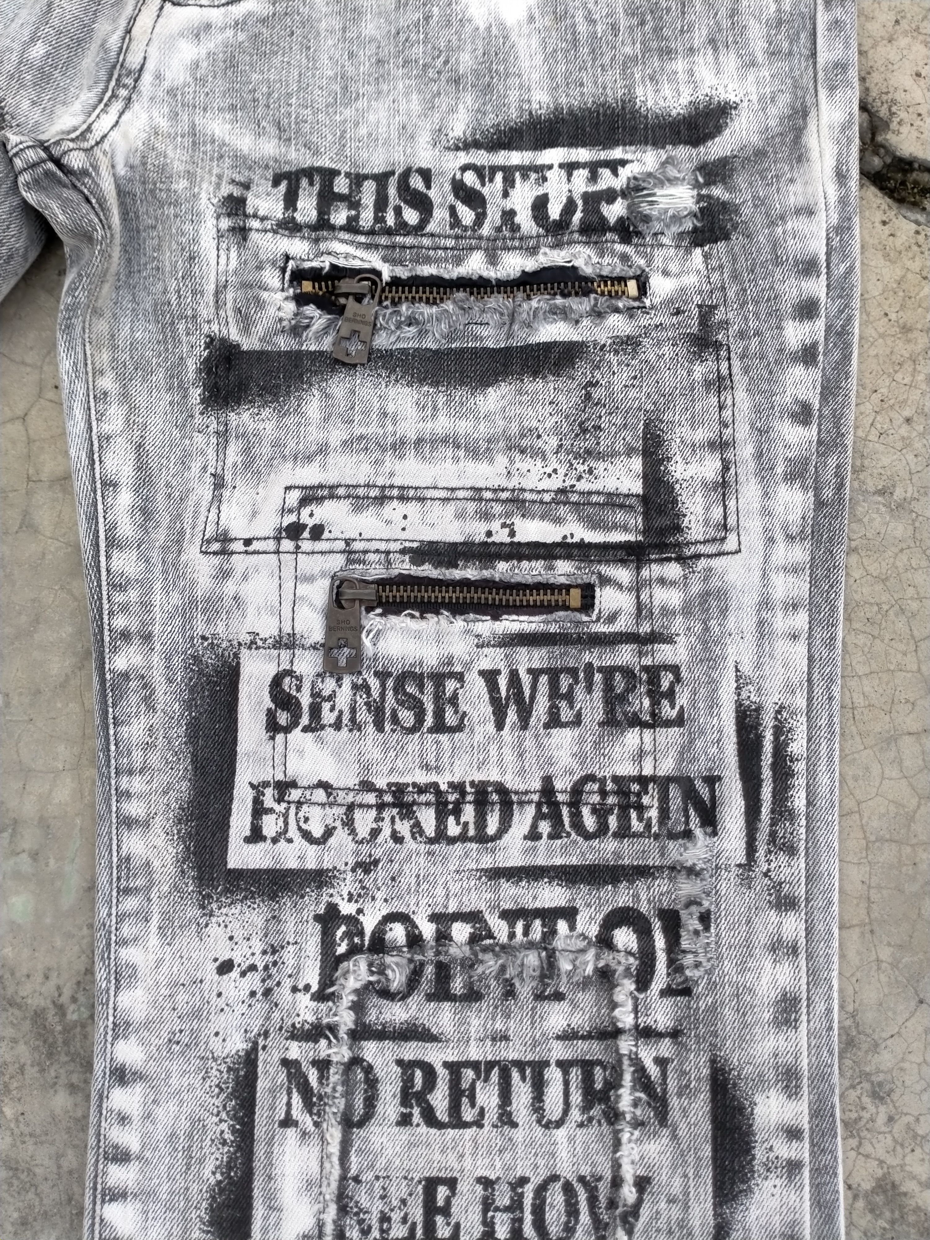 Beauty Beast Vintage Bernings Sho Distressed Printed Denim Asid wash Size US 30 / EU 46 - 6 Thumbnail