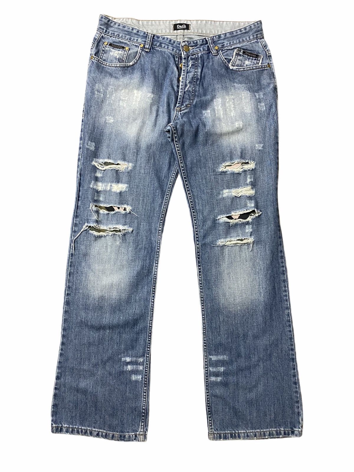 image of Dolce Gabbana x Vintage Distressed Denims in Blue, Men's (Size 34)