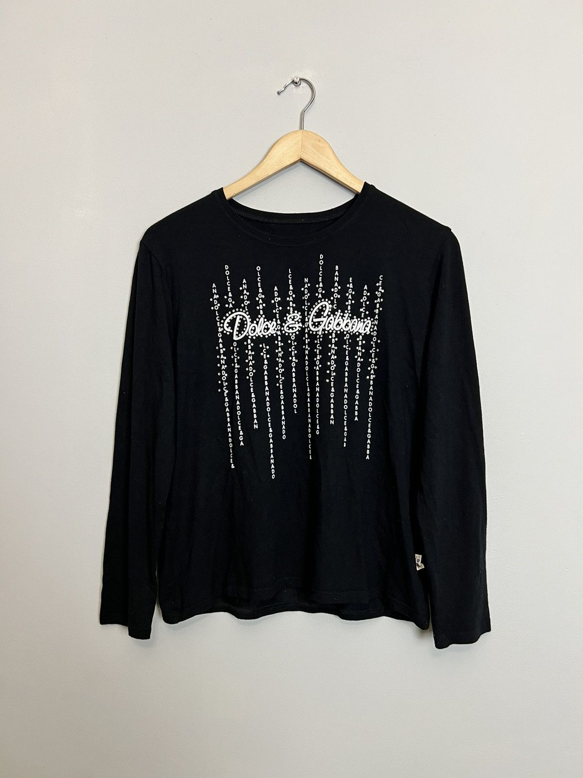 Dolce & Gabbana × Vintage Rare Vintage Y2K Dolce&Gabbana Big Script Logo longsleeve Size L / US 10 / IT 46 - 1 Thumbnail
