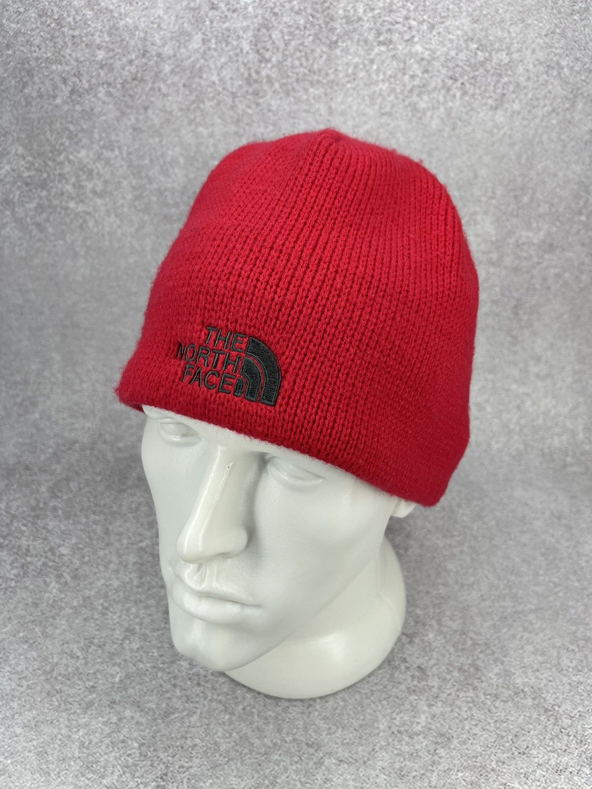 The North Face The North Face Bones Beanie Hat Fleece Red Y2K Size ONE SIZE - 1 Thumbnail