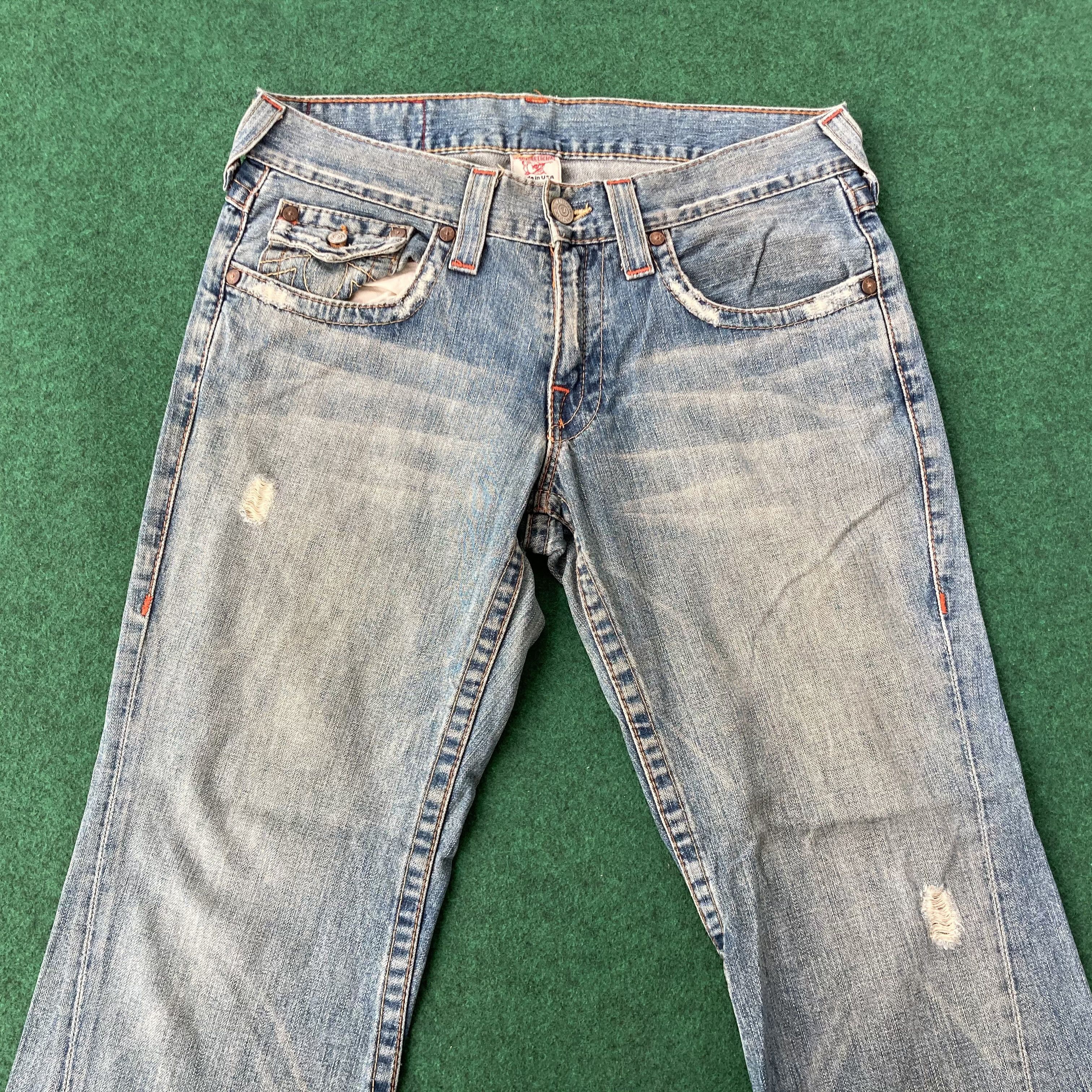 True Religion × Vintage Vtg True Religion Joey Jeans Ripped Size 35 BOOT CUT Size US 35 - 3 Thumbnail