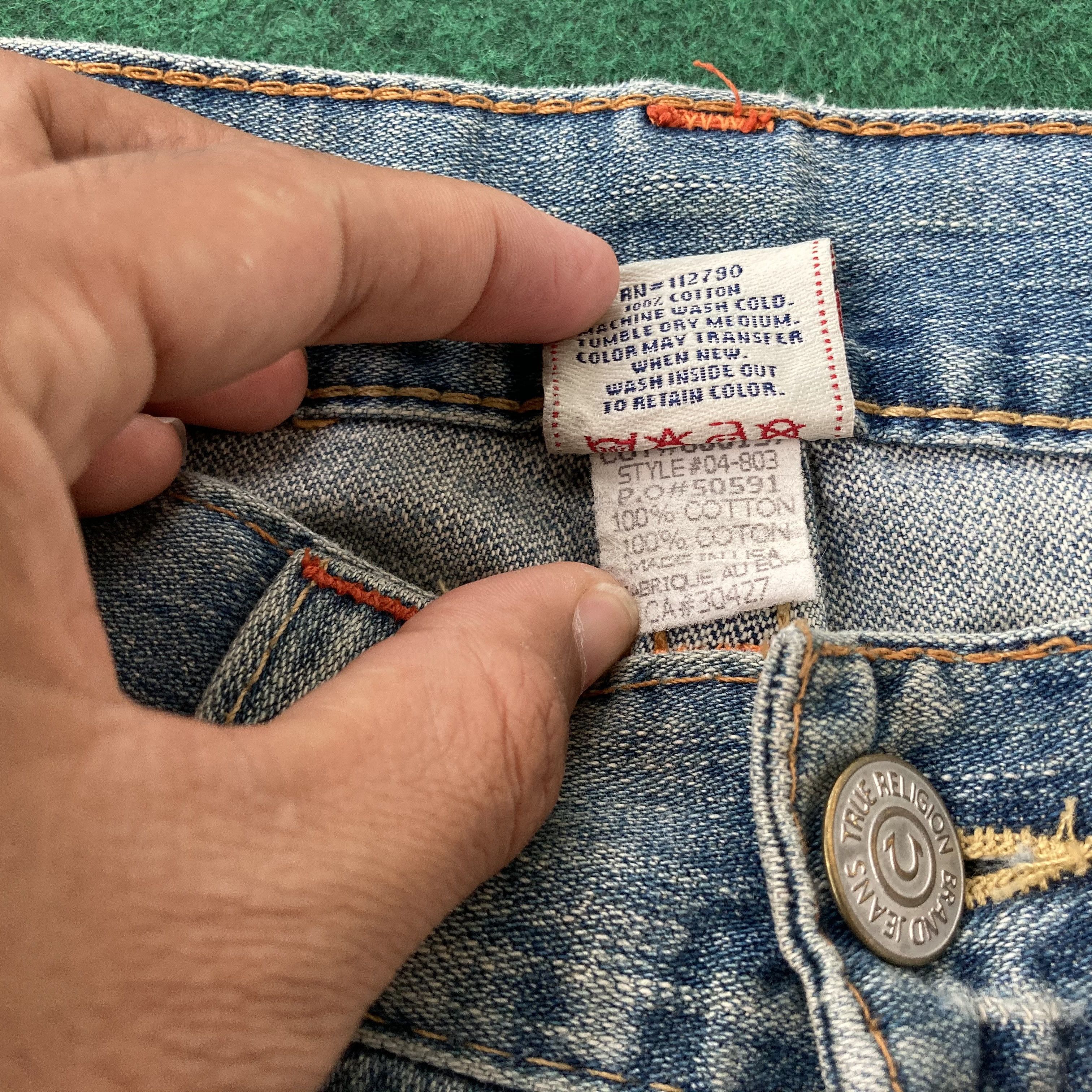 True Religion × Vintage Vtg True Religion Joey Jeans Ripped Size 35 BOOT CUT Size US 35 - 5 Thumbnail