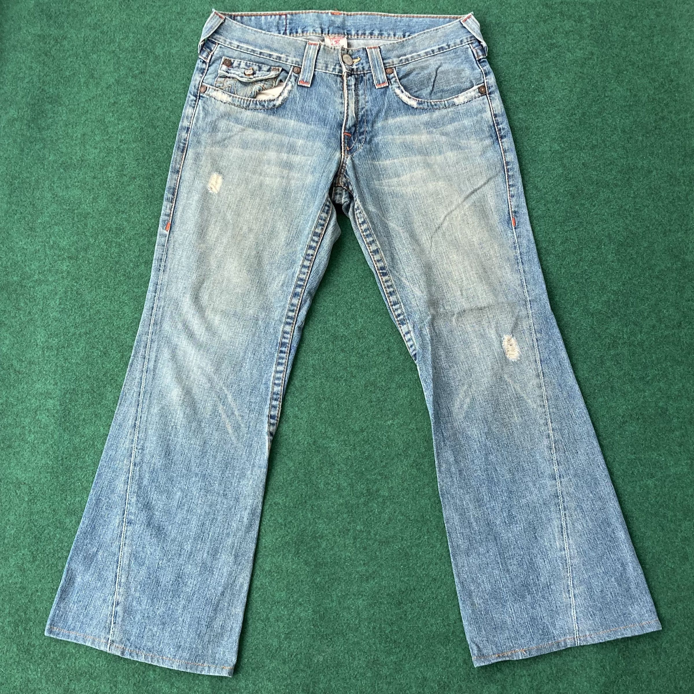 True Religion × Vintage Vtg True Religion Joey Jeans Ripped Size 35 BOOT CUT Size US 35 - 1 Thumbnail