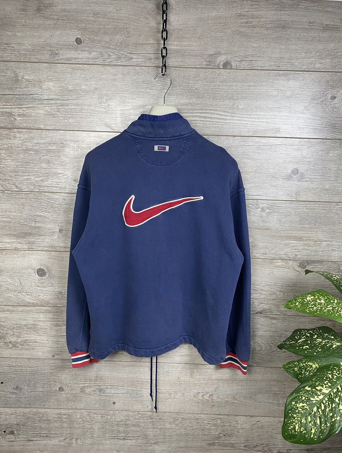Nike × Vintage Vintage Nike Spellout Zip Top with Large Logo Back Size US M / EU 48-50 / 2 - 1 Thumbnail