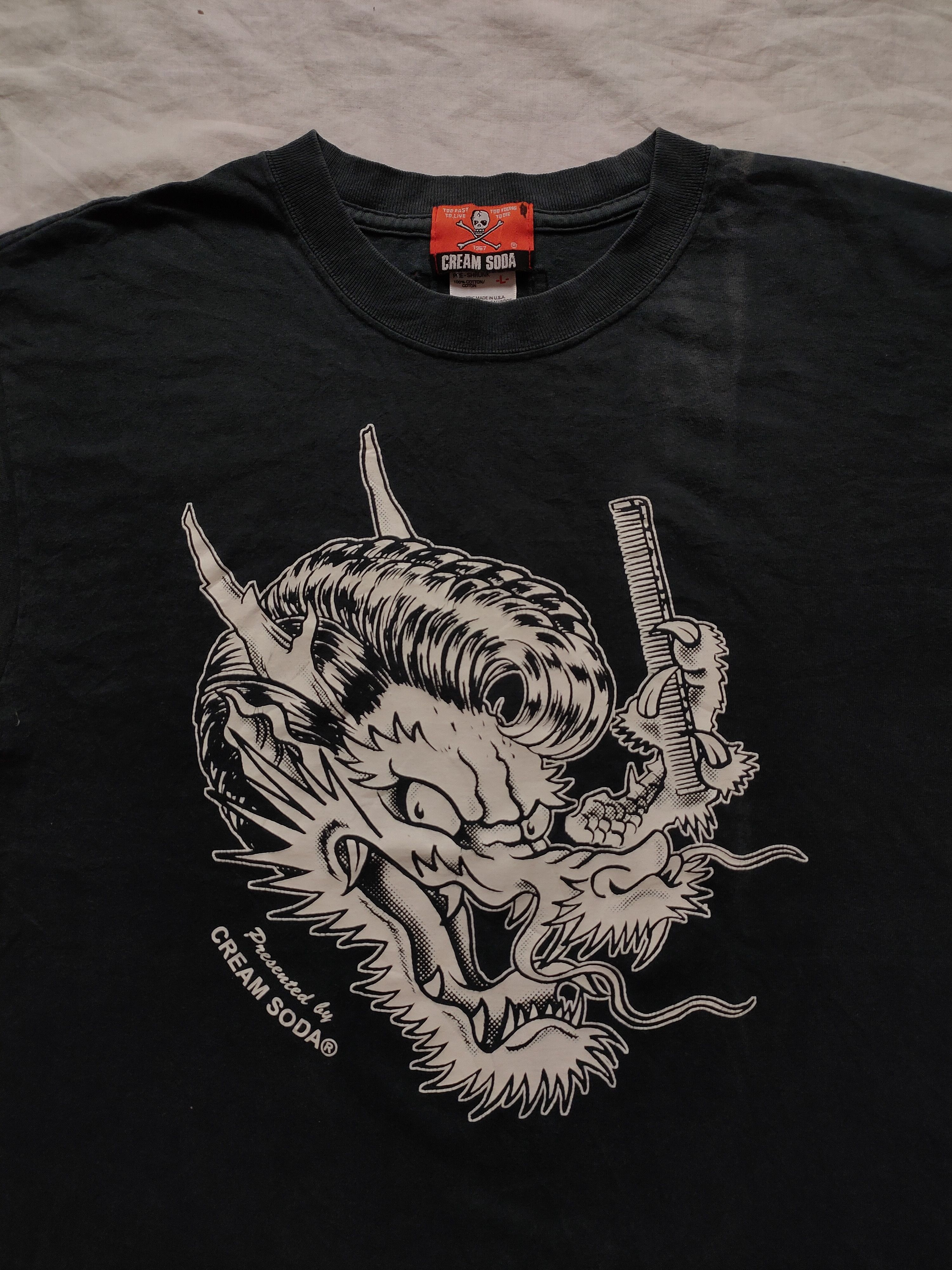 Japanese Brand VINTAGE CREAM SODA DRAGON BLACK CATS TSHIRT Size US L / EU 52-54 / 3 - 2 Thumbnail