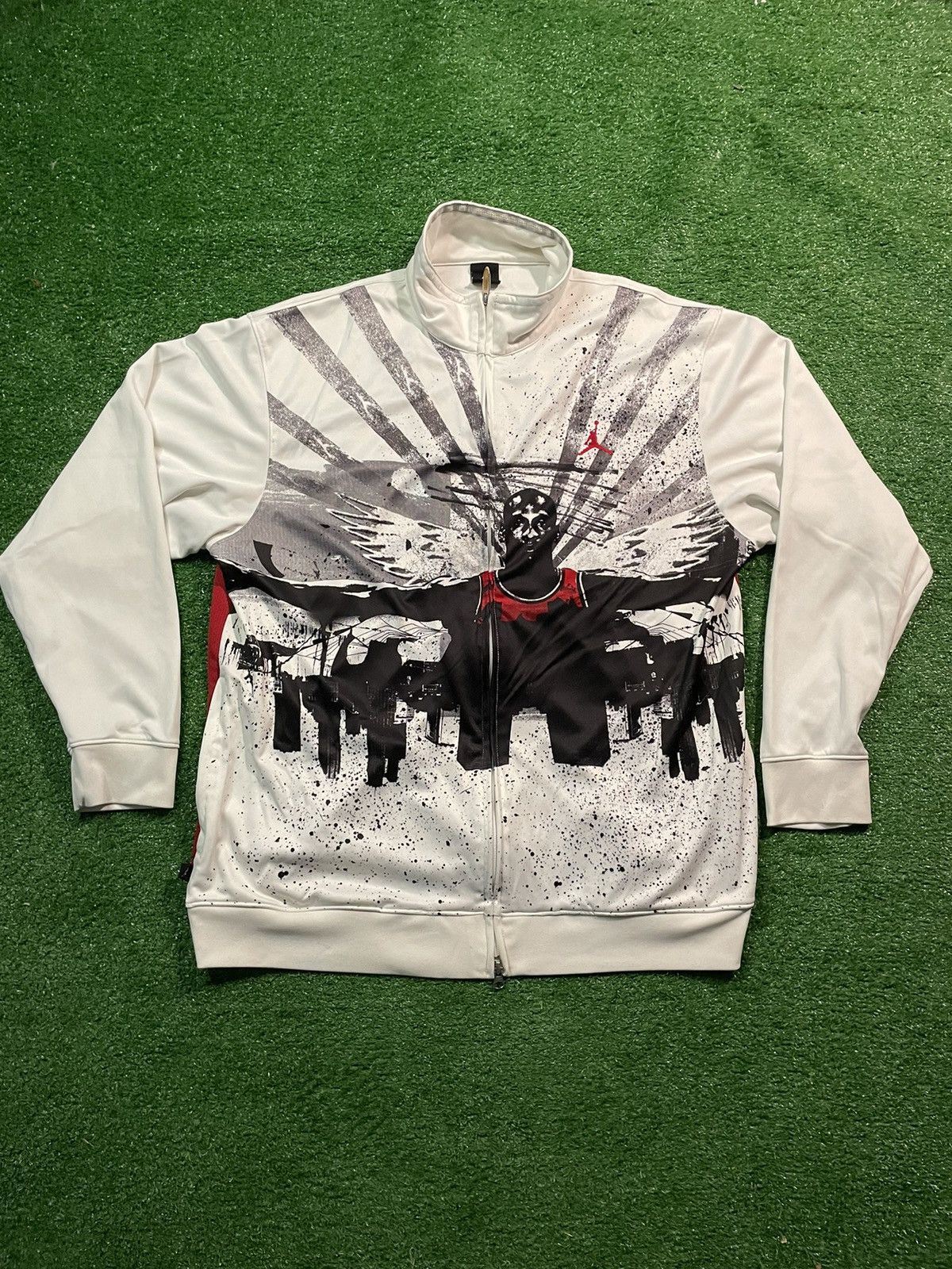VTG Jordan Full Front Print Y2K Full Zip Graphic RARE SZ XL
