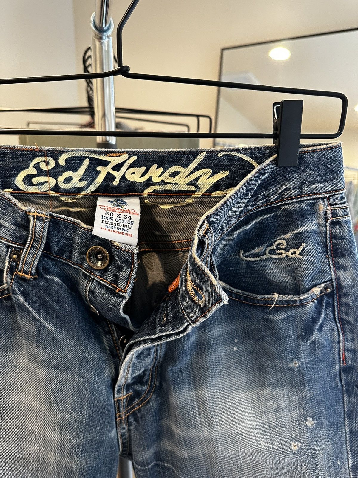 Christian Audigier × Ed Hardy × Vintage Vintage Ed hardy kills slowly denim Size US 30 / EU 46 - 5 Thumbnail