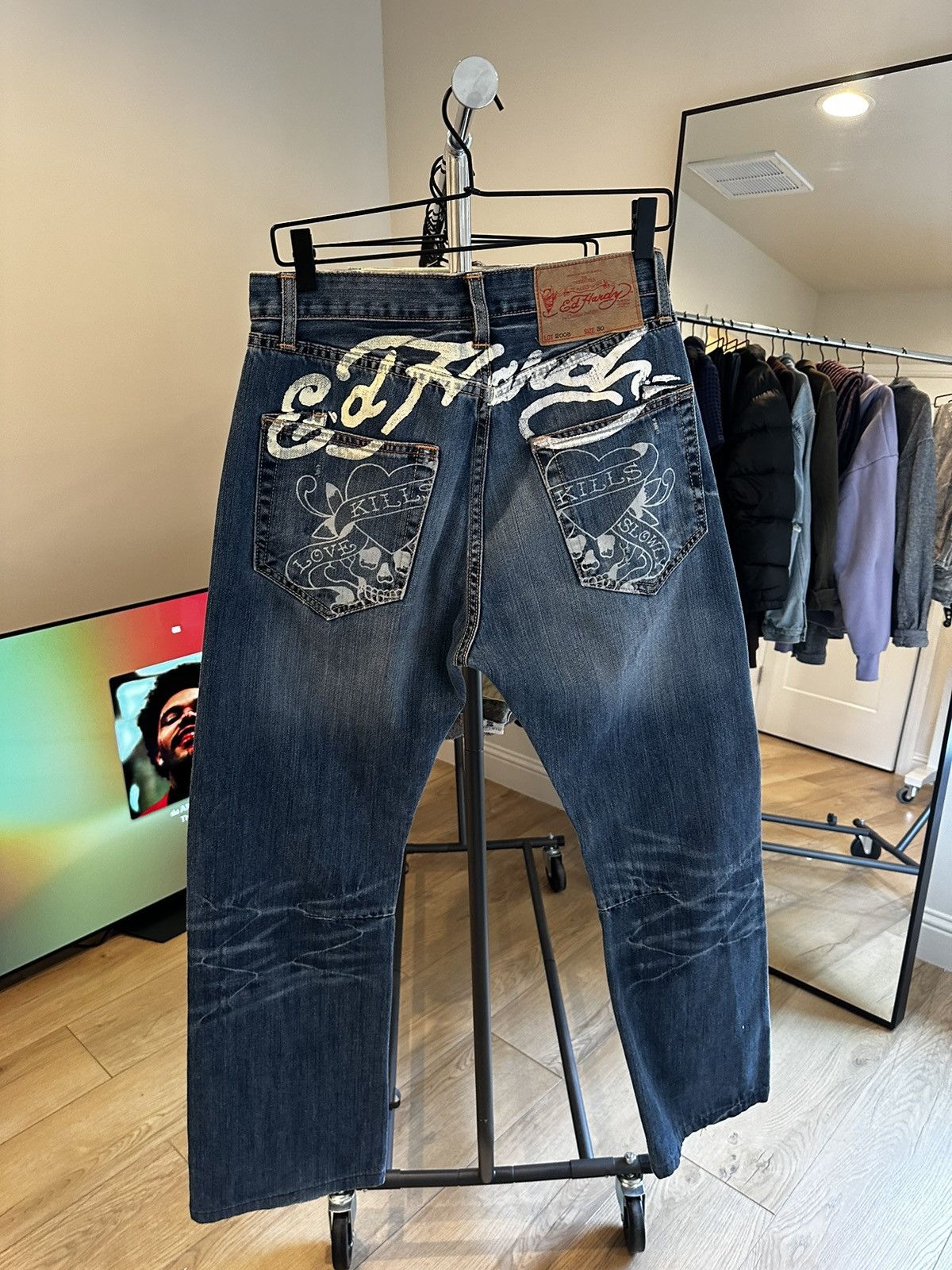 Christian Audigier × Ed Hardy × Vintage Vintage Ed hardy kills slowly denim Size US 30 / EU 46 - 1 Thumbnail