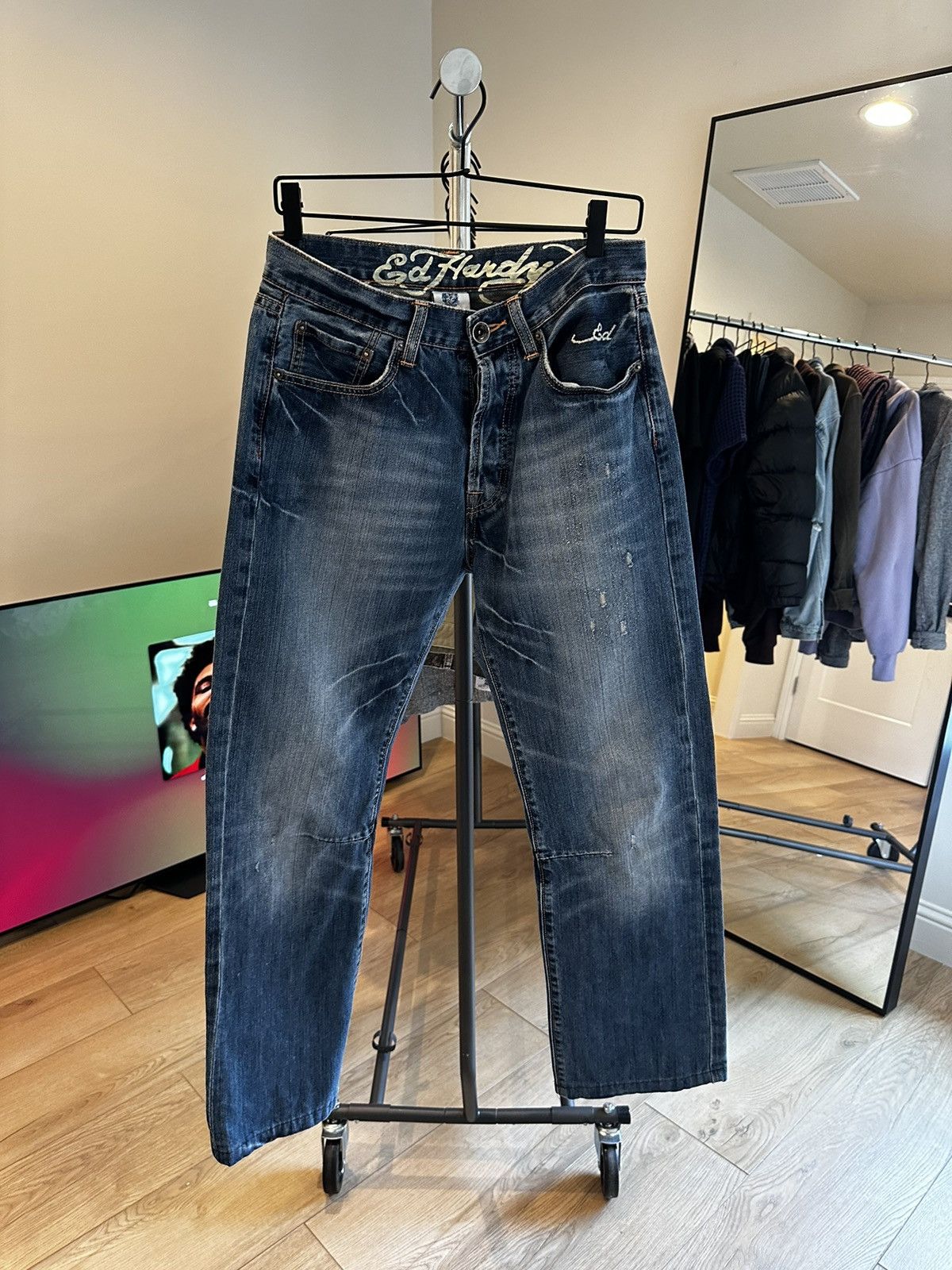 Christian Audigier × Ed Hardy × Vintage Vintage Ed hardy kills slowly denim Size US 30 / EU 46 - 4 Thumbnail