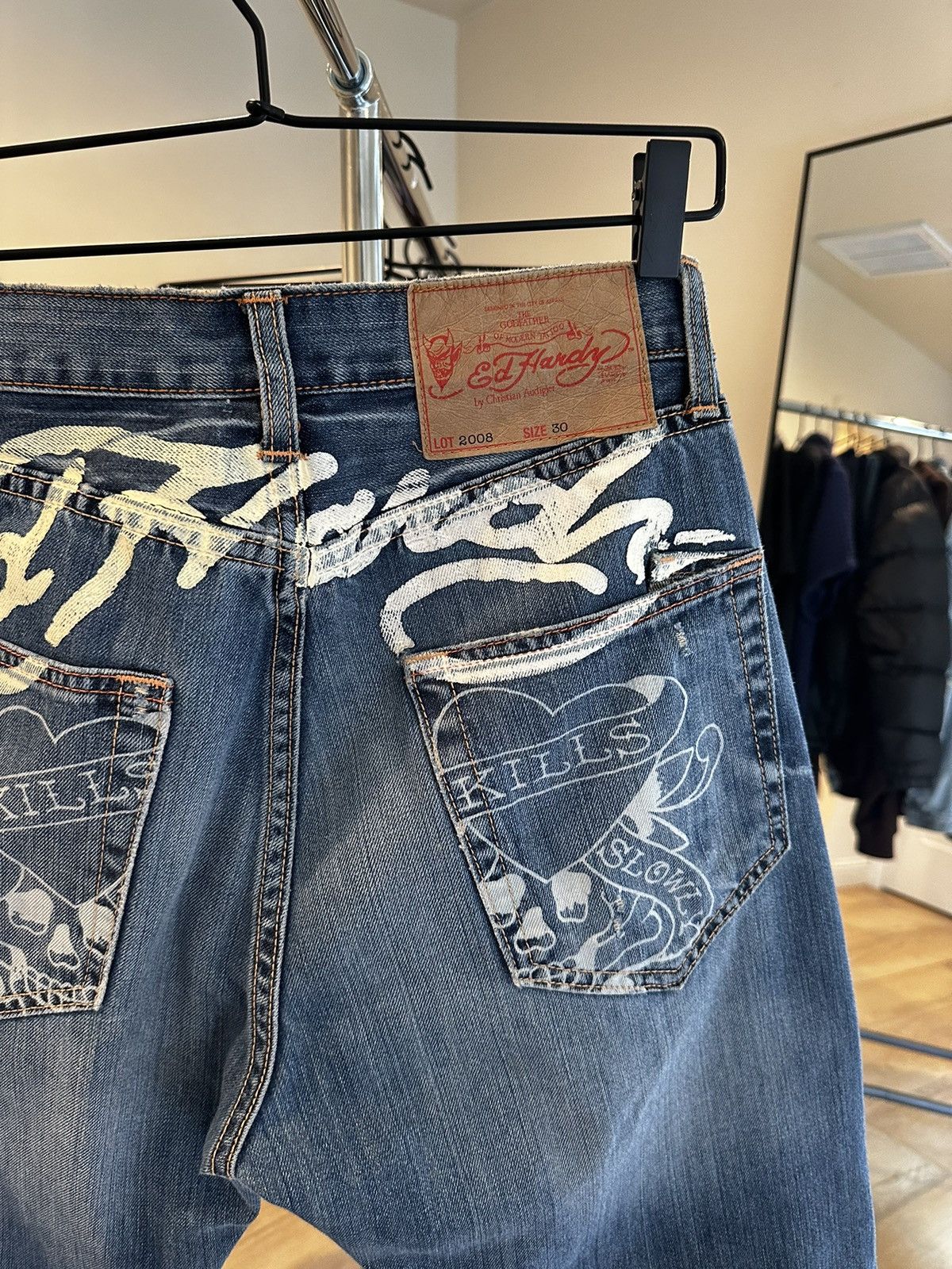 Christian Audigier × Ed Hardy × Vintage Vintage Ed hardy kills slowly denim Size US 30 / EU 46 - 2 Thumbnail