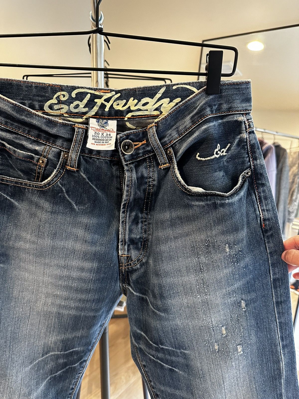Christian Audigier × Ed Hardy × Vintage Vintage Ed hardy kills slowly denim Size US 30 / EU 46 - 3 Thumbnail