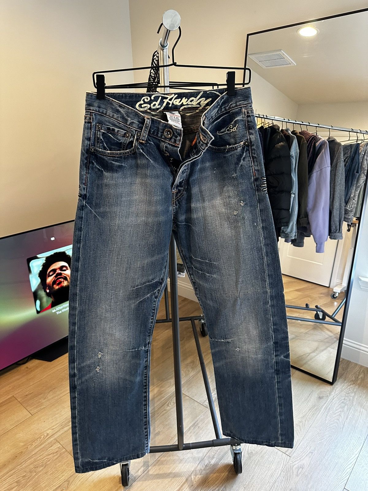 Christian Audigier × Ed Hardy × Vintage Vintage Ed hardy kills slowly denim Size US 30 / EU 46 - 6 Thumbnail