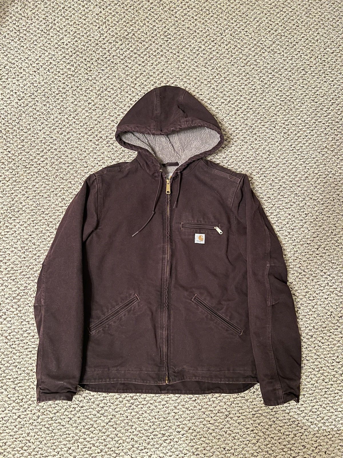 Sherpa lined burgundy jacket
