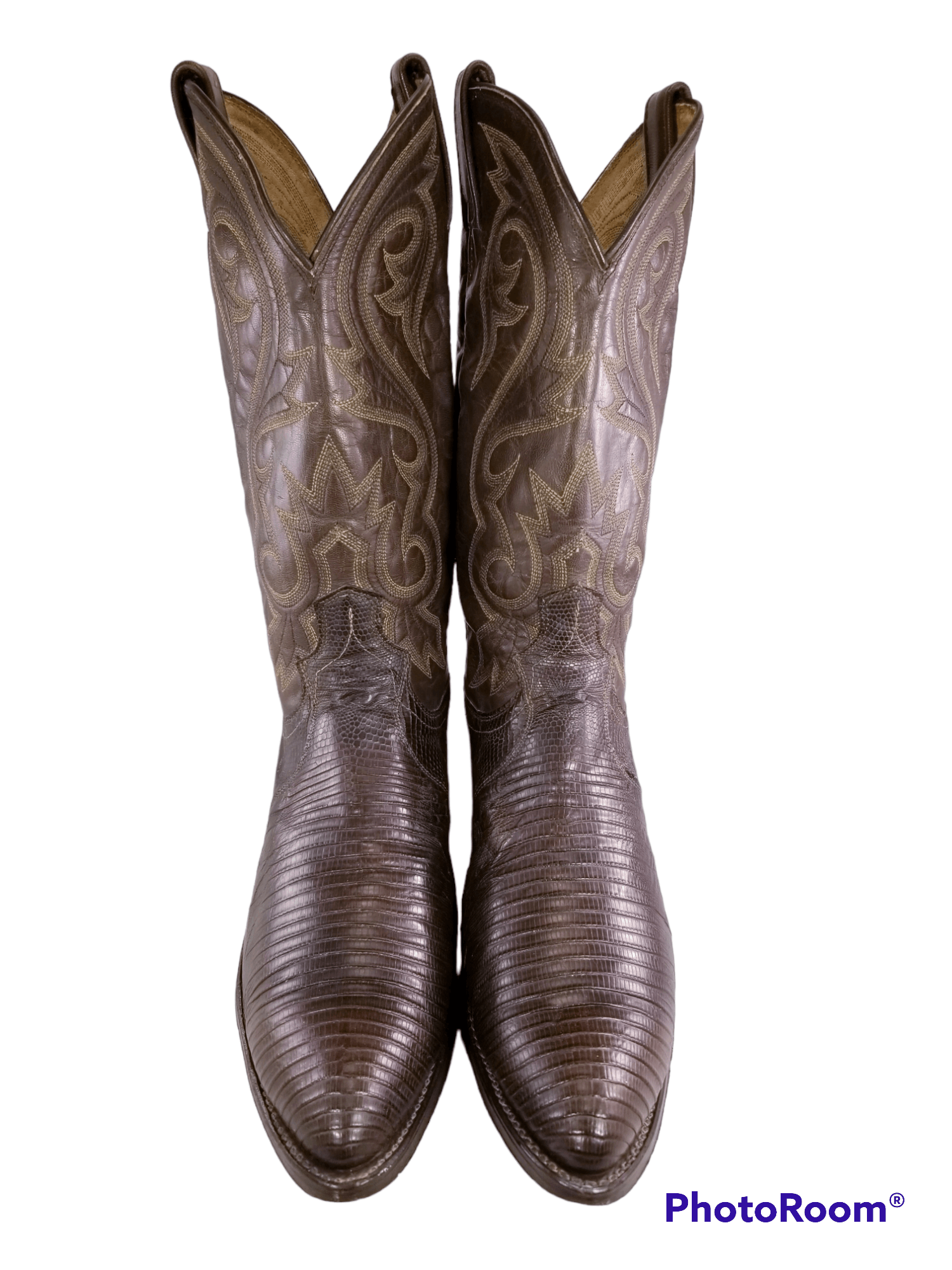 Bottes De Cowboy Western Exotiques – Authentique Cuir De Lézard Teju – Pointure US 9.5 – Neuves