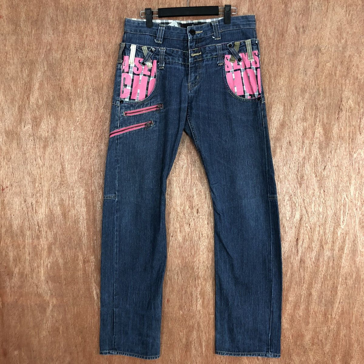 image of Seditionaries Dl Double Waist Dominate Handcrafted Blue Denim Pants C623, Men's (Size 30)