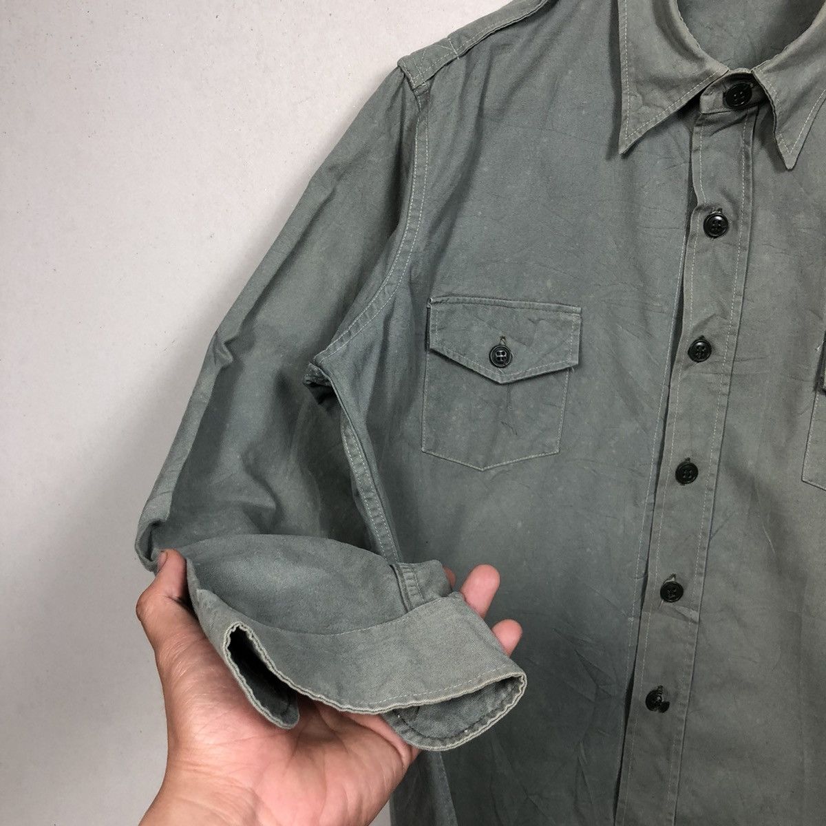 Vintage Vintage 50s -60s US Army OG-107 Shirt Size US M / EU 48-50 / 2 - 8 Thumbnail