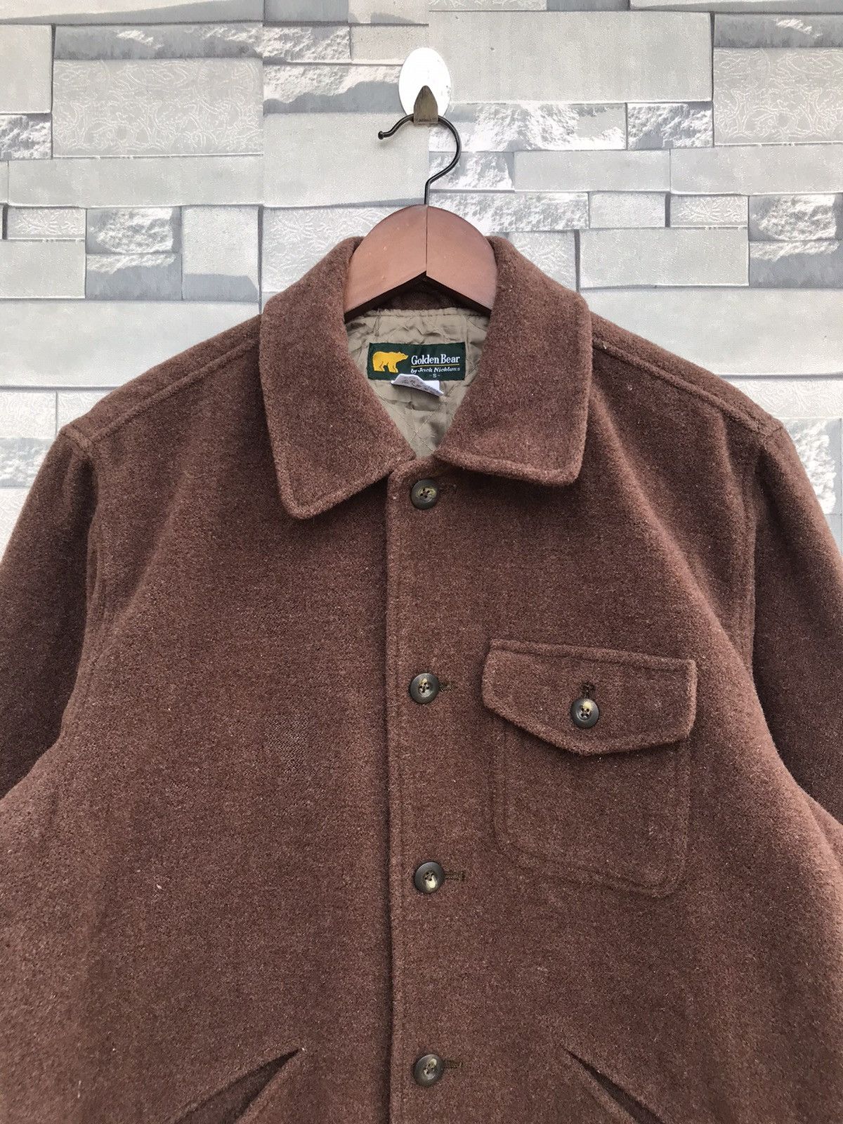 Golden Bear × Japanese Brand Vintage Golden Bear Wool Brown Jacket - Tag Size S, Fits M Size US S / EU 44-46 / 1 - 5 Thumbnail