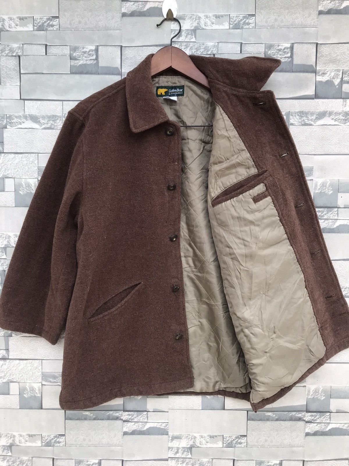 Golden Bear × Japanese Brand Vintage Golden Bear Wool Brown Jacket - Tag Size S, Fits M Size US S / EU 44-46 / 1 - 12 Thumbnail
