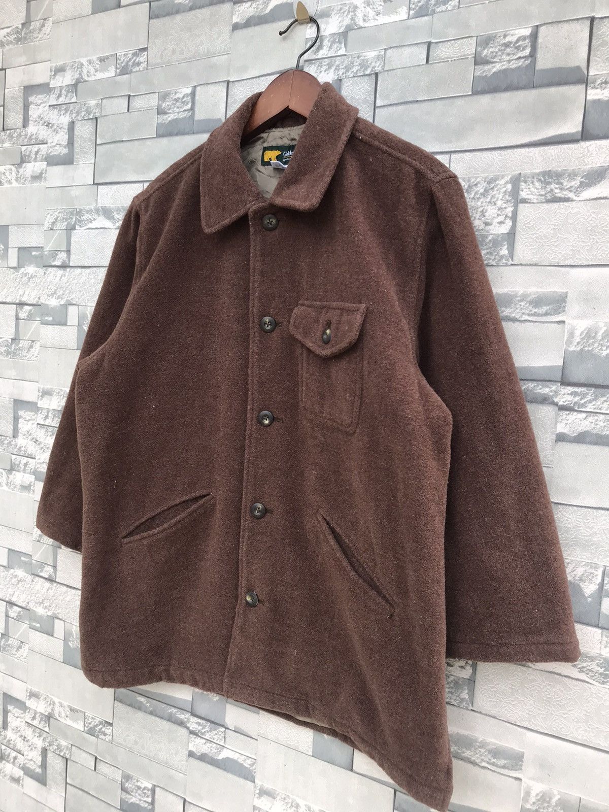 Golden Bear × Japanese Brand Vintage Golden Bear Wool Brown Jacket - Tag Size S, Fits M Size US S / EU 44-46 / 1 - 7 Thumbnail