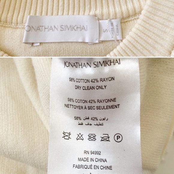 Jonathan Simkhai NWT Jonathan Simkhai Delphine Macrame Knit Sweater, Ivory, Size S / US 4 / IT 40 - 11 Thumbnail