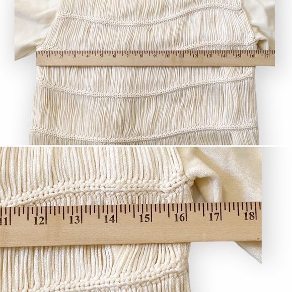 Jonathan Simkhai NWT Jonathan Simkhai Delphine Macrame Knit Sweater, Ivory, Size S / US 4 / IT 40 - 12 Thumbnail