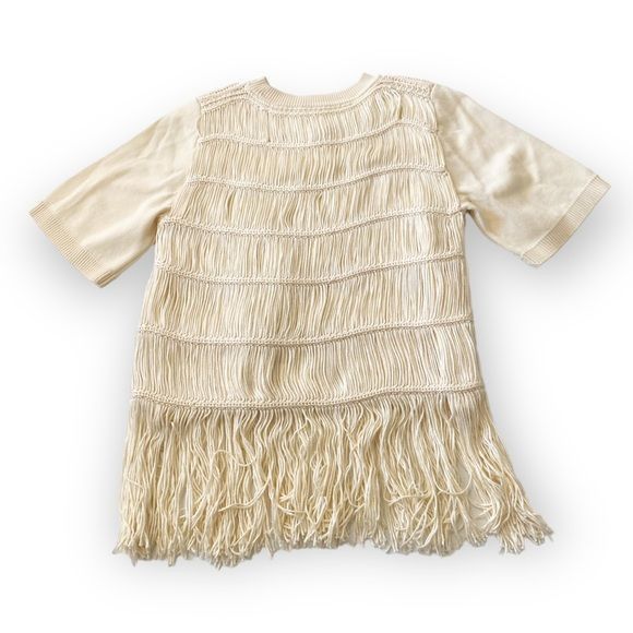 Jonathan Simkhai NWT Jonathan Simkhai Delphine Macrame Knit Sweater, Ivory, Size S / US 4 / IT 40 - 7 Thumbnail
